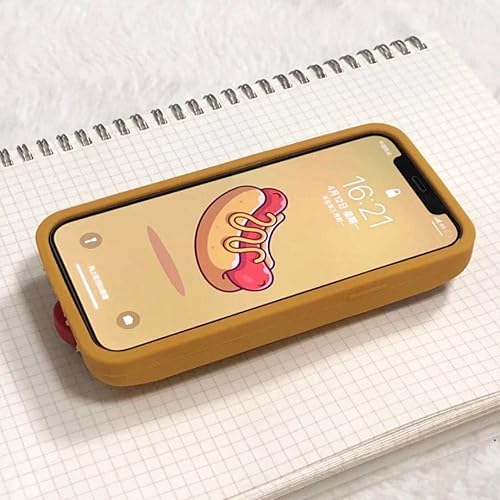 Miniatura 4 de JIATAY Fundas protectoras de silicona para iPhone 15 Pro, 3D Kawaii para lente de cámara, compatible con iPhone 15 Pro (perro caliente)