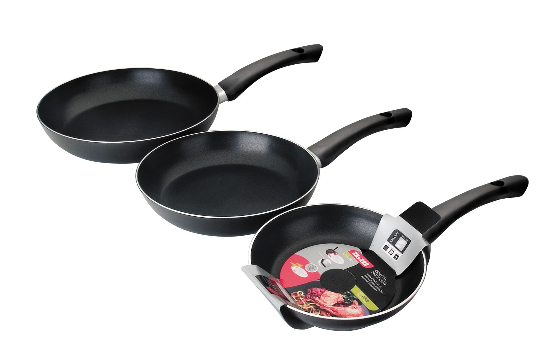 Ibili 405100 - Lote Sartenes Indubasic Aluminio (18 cm + 22 cm + 26 cm)