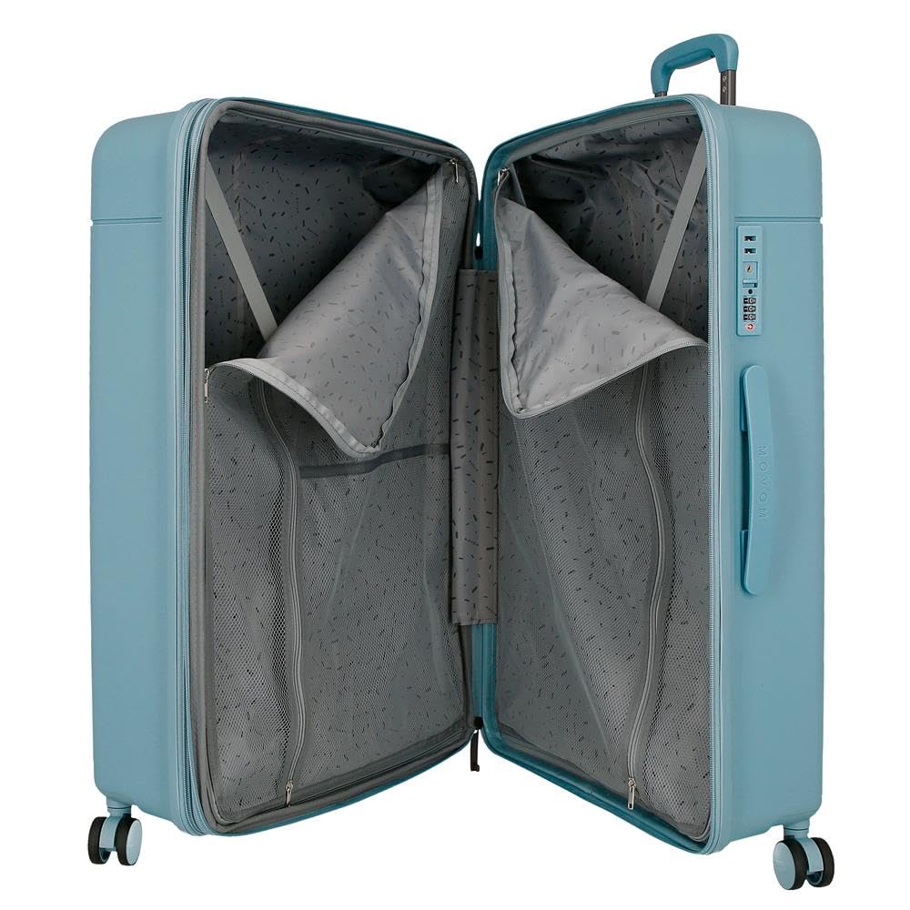 Movom Duża walizka niebieska 53 x 78 x 31 cm sztywna 4,58 kg zamknięcie TSA Polipropylen 4,58 kg 108LExtensible, Niebieski, Talla única, Duża walizka