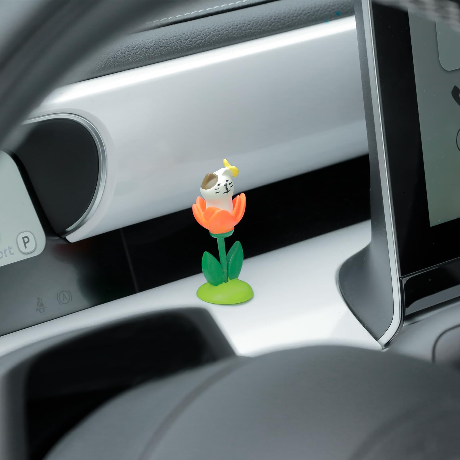 カヤ　　☪︎⋆☽様　猫　レジンヘアゴム　グレーハチワレ　お花飾り カヤ ☪︎⋆☽様お取り置き 2/25まで 猫 レジンヘアゴム