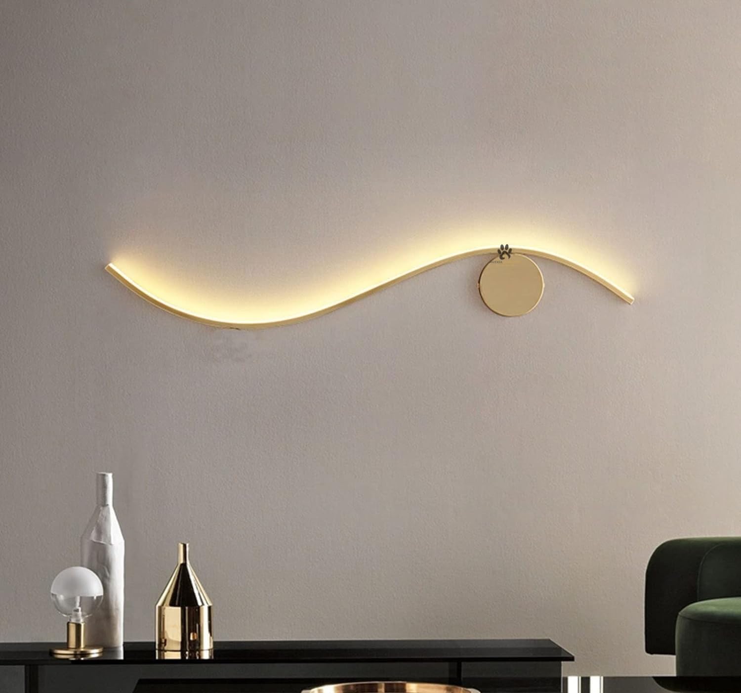 Mufasa 12 Watts Gold Finish Wave Modern LED Wall Light Indoor Decorative Bedroom Bedside Table Light (3Color Mode) (B0CVDPVF6G) Amazon Price History, Amazon Price Tracker