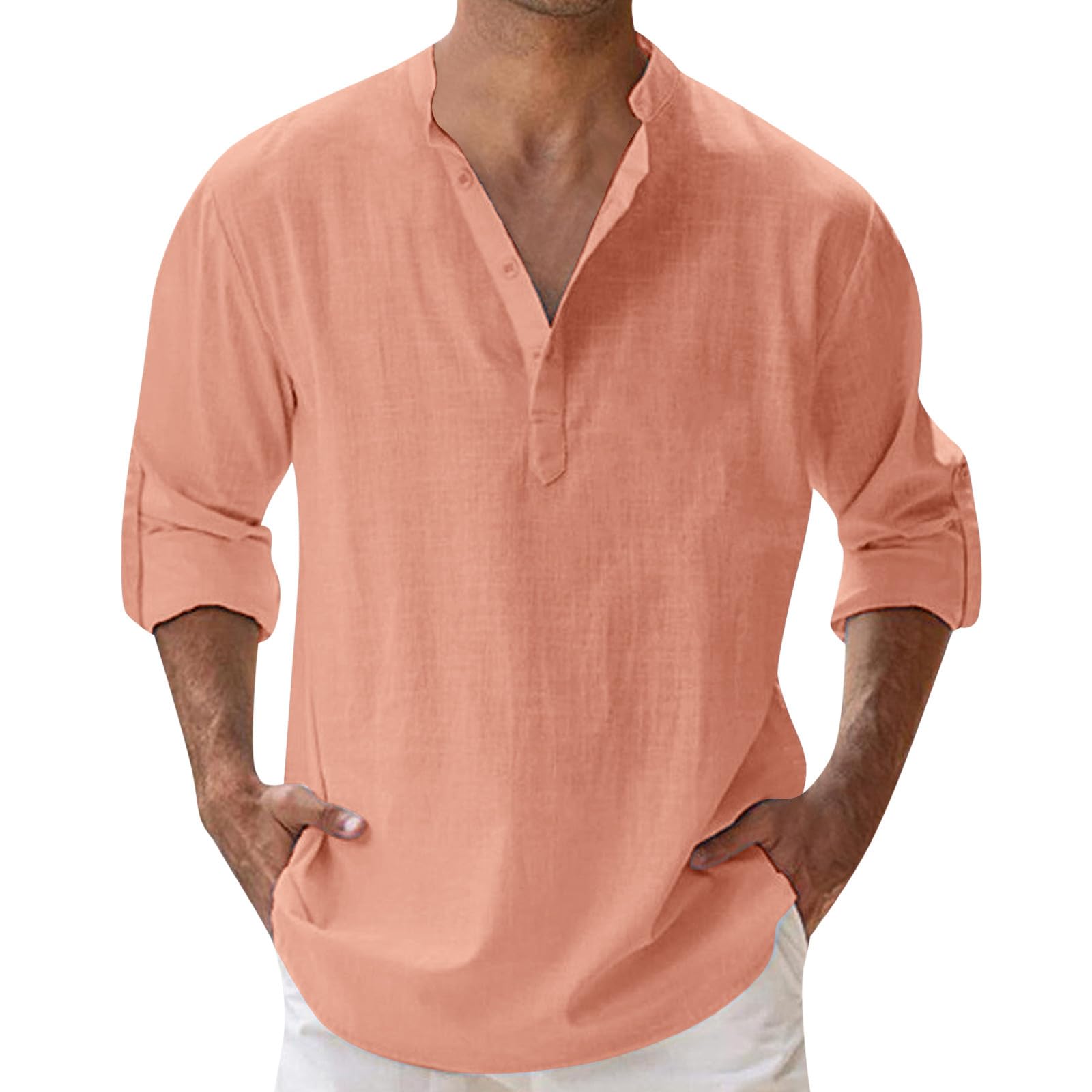 Genérico Camisas Casual para Hombre; Camisa Negra Niño Camisas Casual para Hombre Top Rosa Manga Larga Camiseta Verde Hombre Manga Larga Camiseta Verde Hombre Camisa Slim Fit Hombre3#