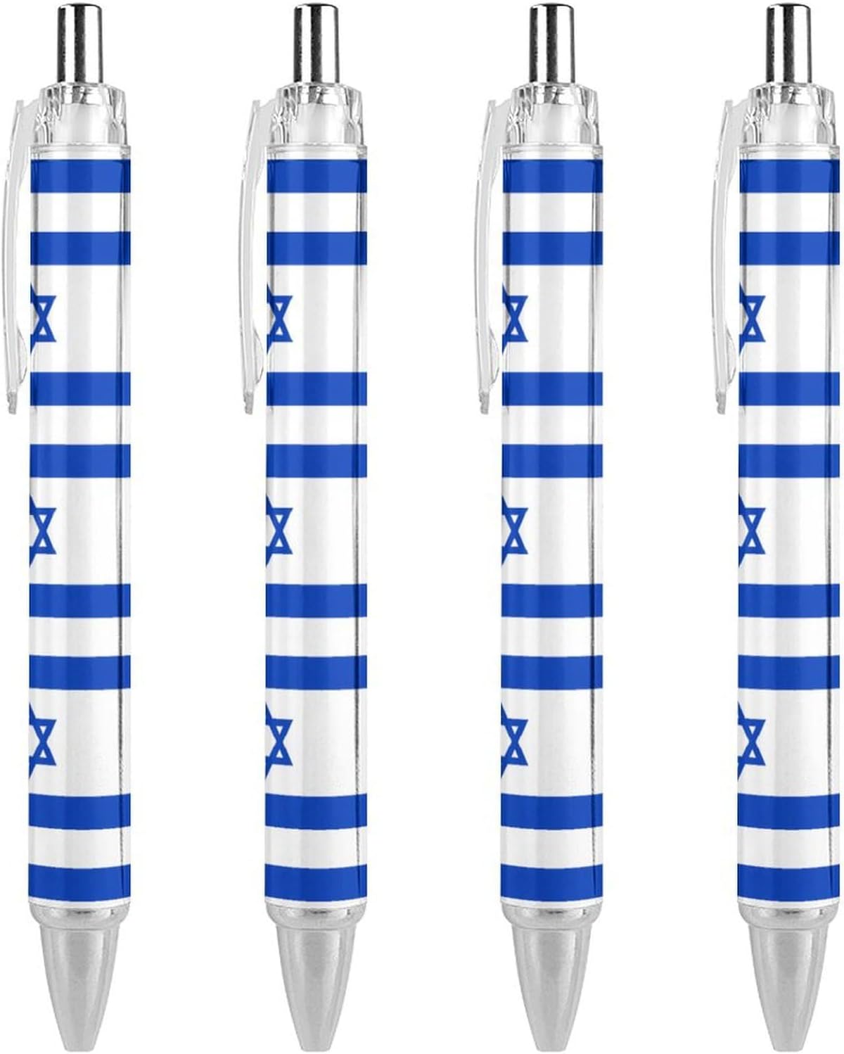 Israel Flag Israeli Star Custom Ballpoint Pen Ball Point Pen for Men Women Retractable Pens 0.5mm Blue Funny Printed, style