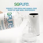 SoPure 2X945mL Liquid Unscented Hand Sanitizer Refill Bottles (with a free travel size spray bottle) - Natural vegetable ingredients & Enriched with Vitamin E - Non-sticky moisturizing