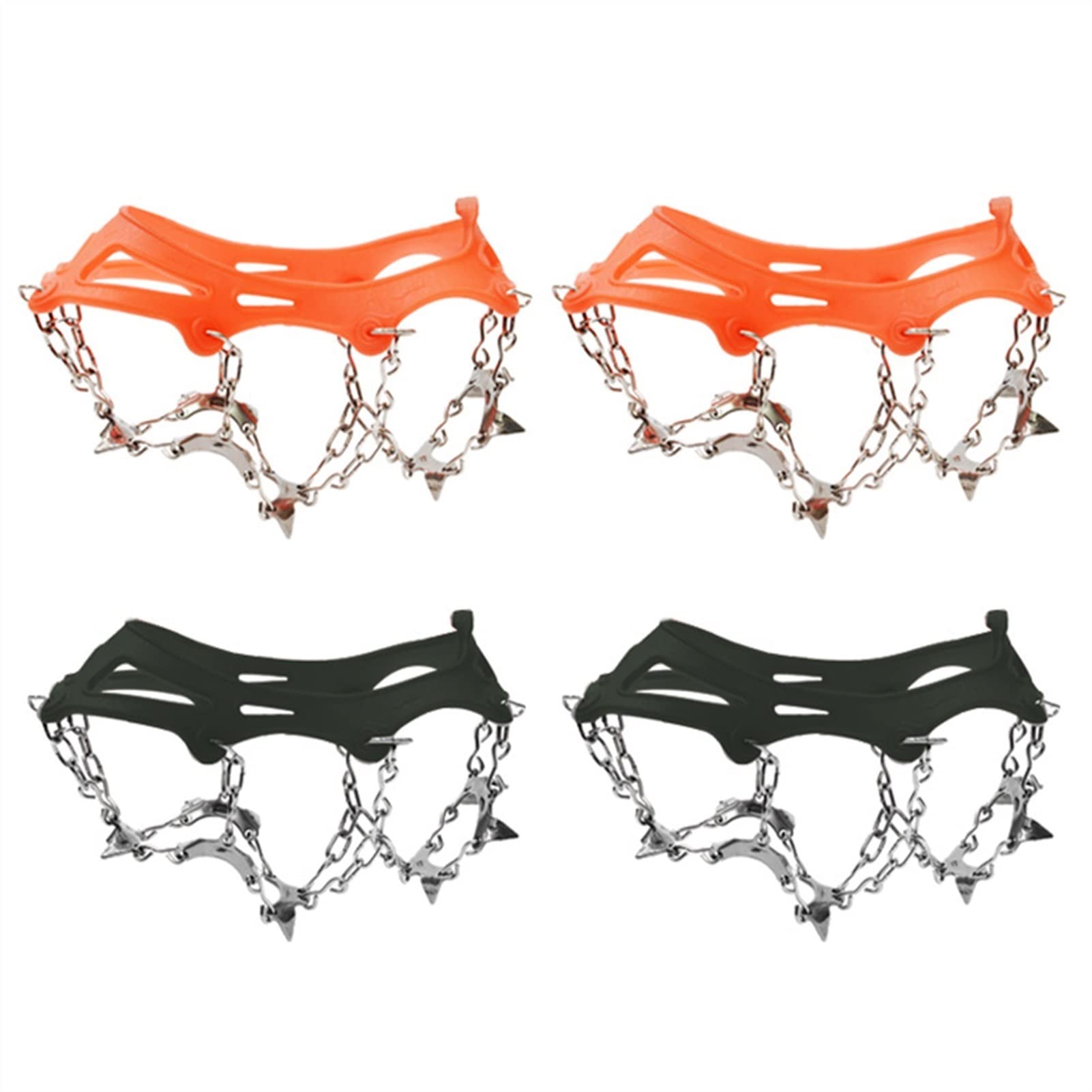 Crampones 1 par 13 Dientes Antideslizante trepar crampones Hielo Nieve Pinzas Picos escapatos al Aire Libre Senderismo Zapato Arranque empuñaduras Cadena Spike (Color : M Black)