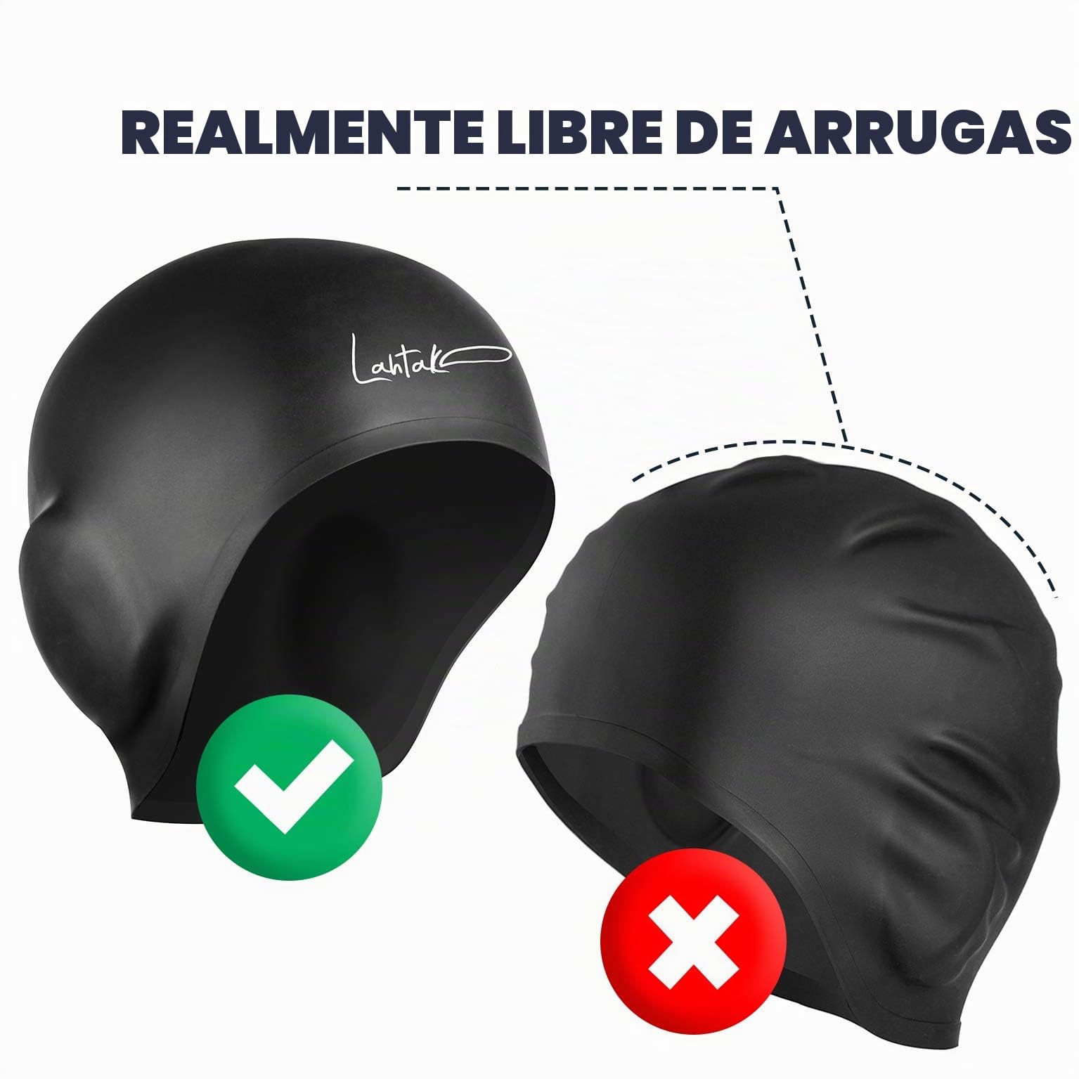 Gorro de Natación 3D de Silicona Impermeable para Mujer, Hombre, Niños y Adultos