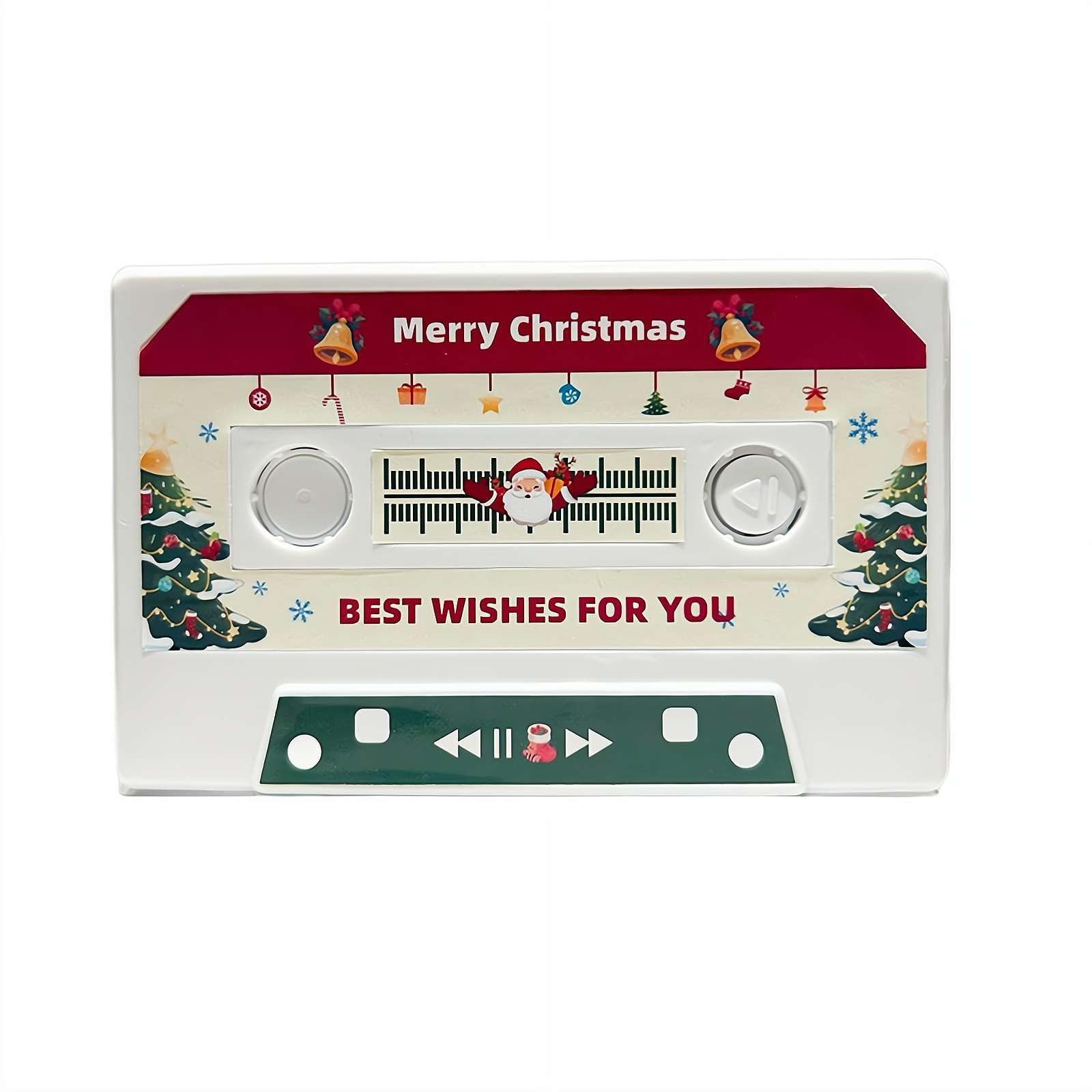 Recordable Greeting Card, Retro Cassette Tape Design, Reusable Voice Message Card with 60-Second Recording, Personalized Gift for Birthday, Anniversary, Christmas