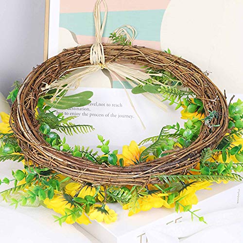 image for TropBox Artificial Sunflower Wreath, Easter Decor Garland, Spring Summ