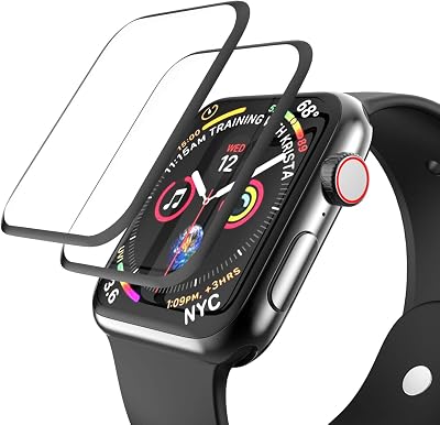 [2 Pack Tempered Glass Screen Protector for Apple Watch SE 3 /SE 2 Series 6//5/4 40mm, 3D Full Coverage [Easy Installation Frame] Waterproof Bubble-Free HD Clear Film for iWatch 40mm