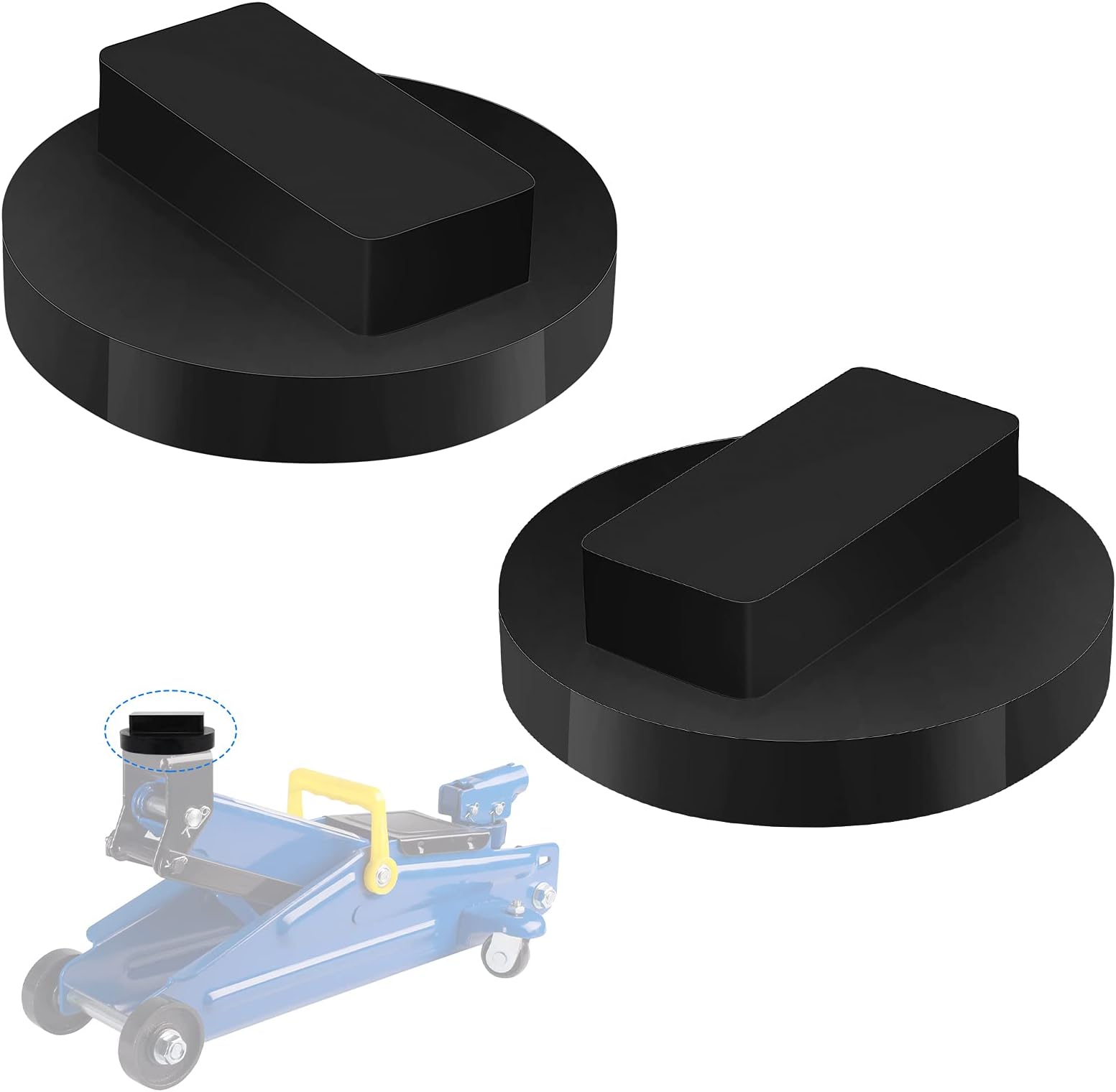 2 PCS BMW Series Jack Pad and Rubber Support Block - Car Lift Frame Rail Protector, Heavy Duty Jacking Pad (Black)