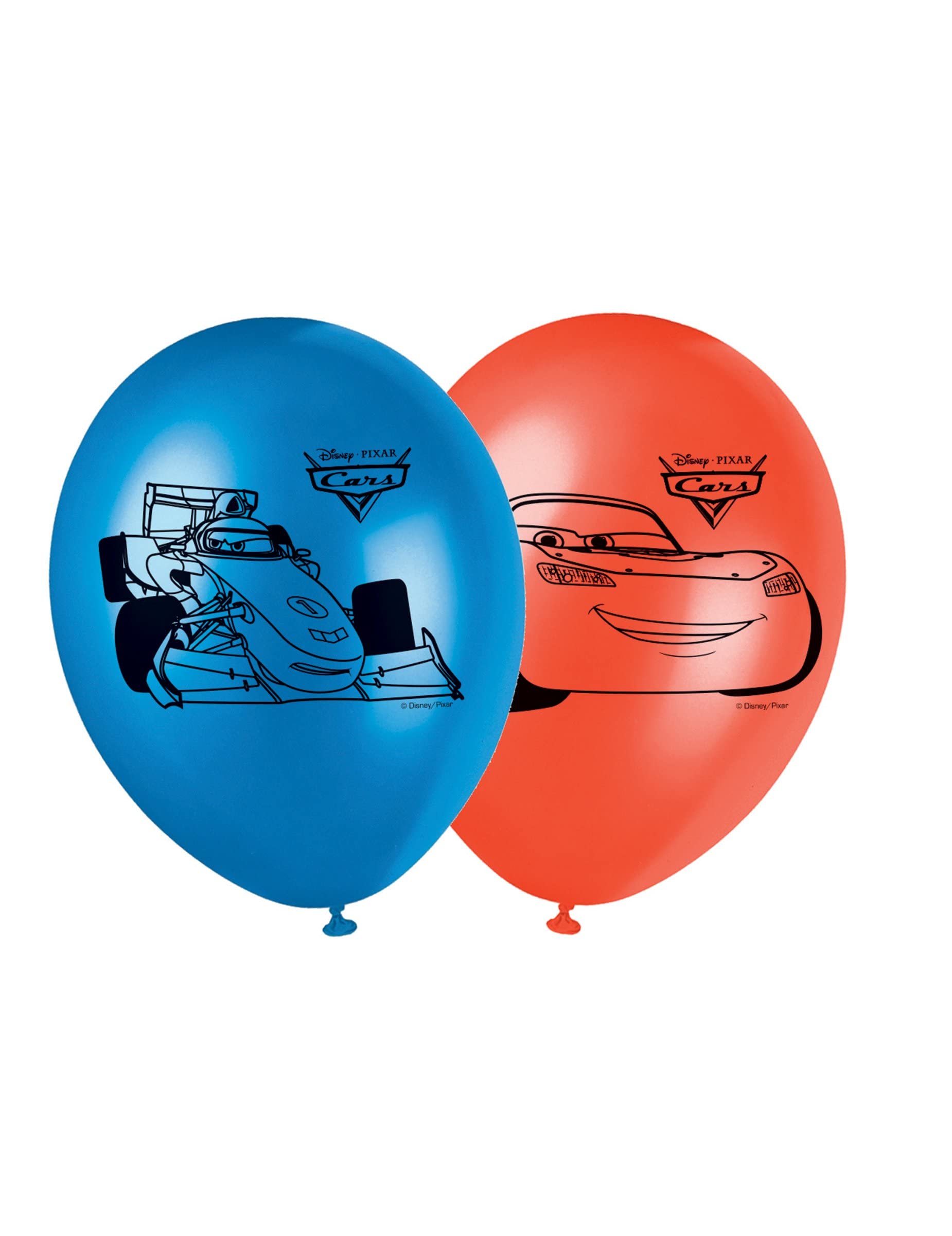 Procos 84876 Printed Cars Balloons (Pack Of 8) Red/Blue