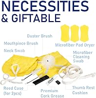 Vista 2 de Libretto Kit de cuidado todo en uno para saxofón alto, ideal para regalar: cepillo de boquilla + cepillo para polvo + 2 hisopos de limpieza