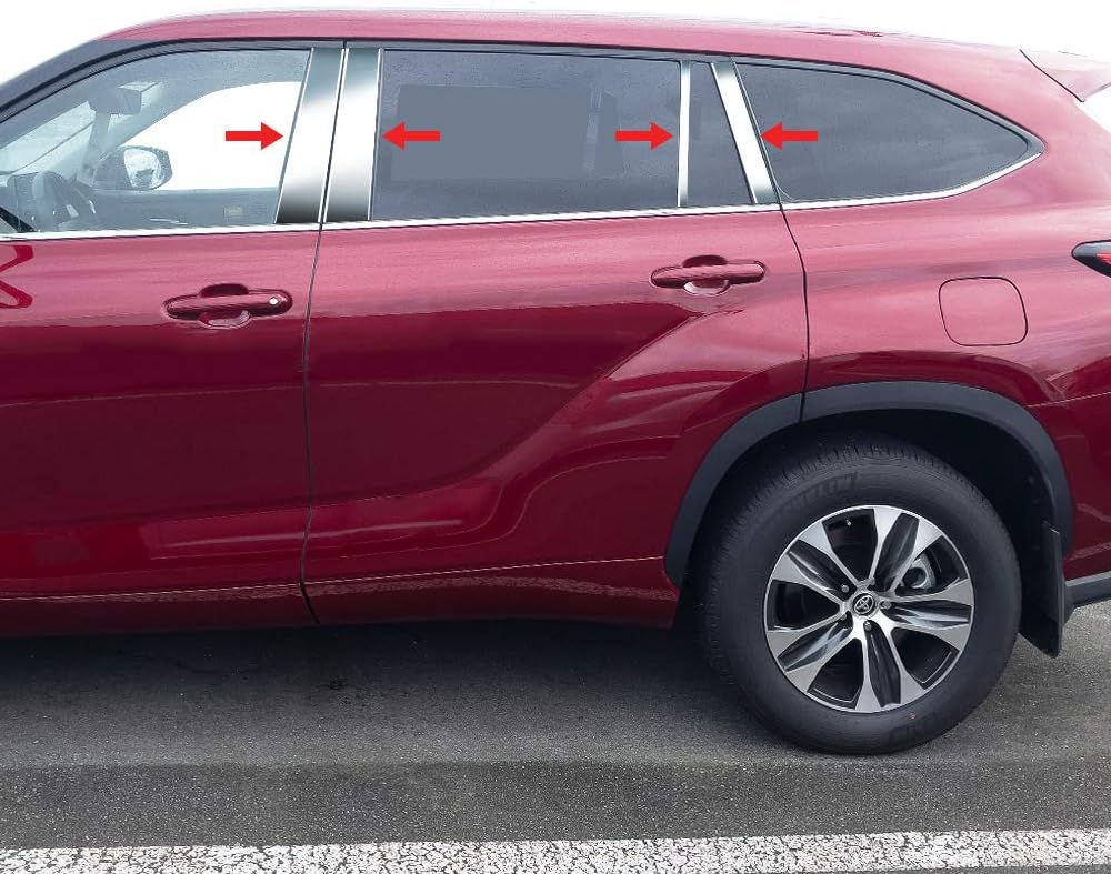 Tyger Auto Made in USA! Compatible with 2020-2025 Toyota Highlander Chrome Stainless Steel Pillar Post Trim 8 PCS