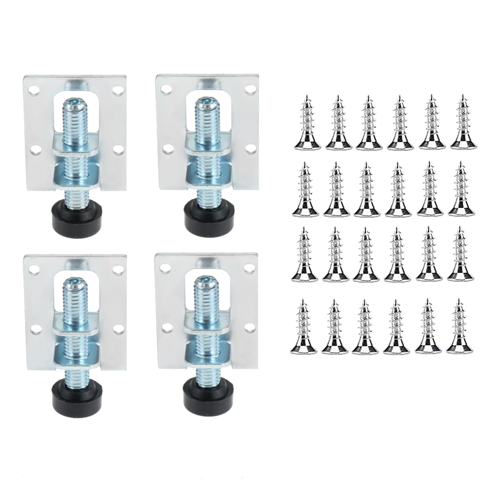 bowarepro 4 Stück Möbelbein Nivellierer für Regale Schränke Werkbank, Edelstahl Schwerlast-Möbel-Nivellierfüße für Möbel Tisch Schränke Werkbank Regale, 25mm Verstellbar (6 cm)