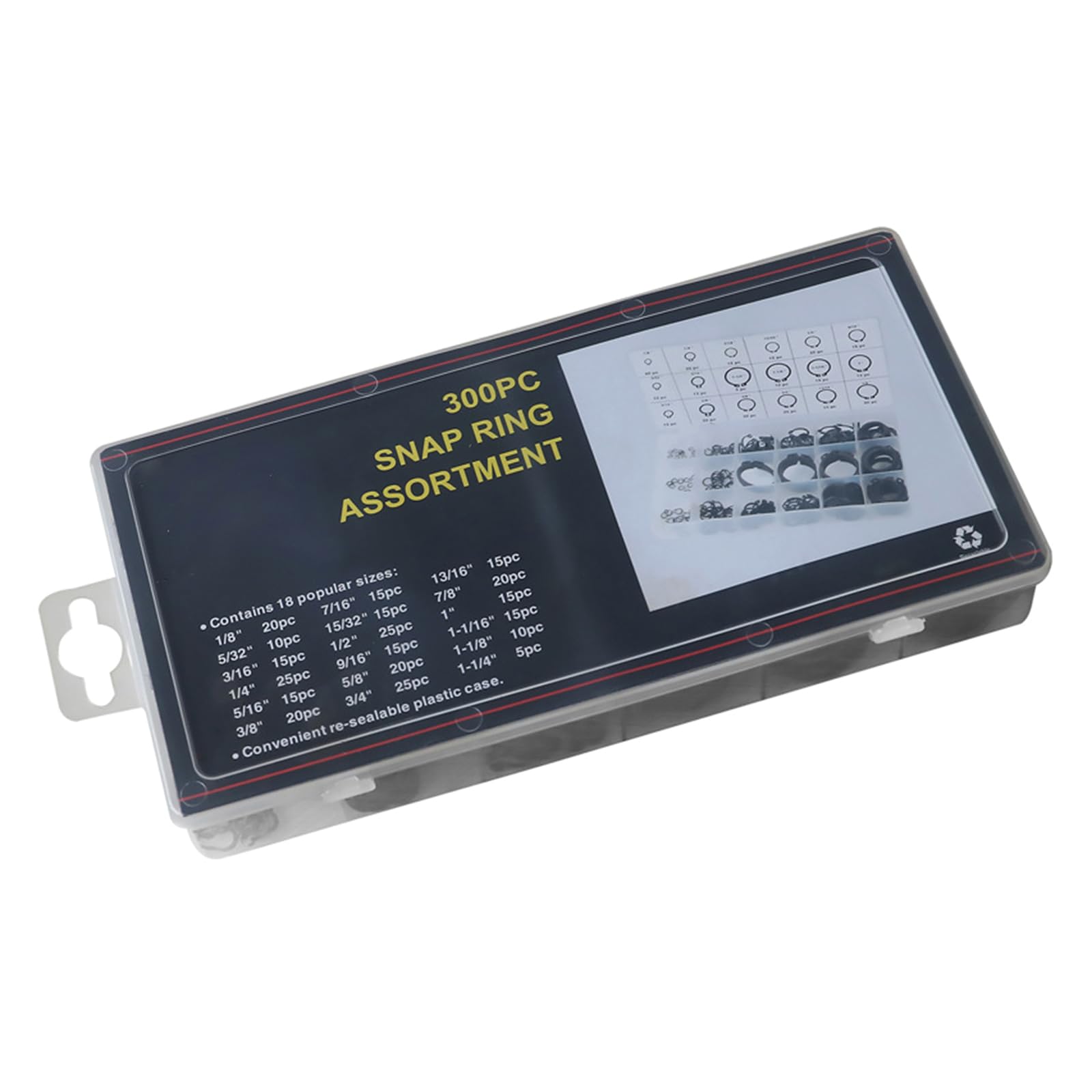 300Pcs Retaining Rings Set Internal Snaps Rings Kit Stainless Steels External Circlip Snaps Retaining Clip Rings 18 Size Retaining Washer Collection