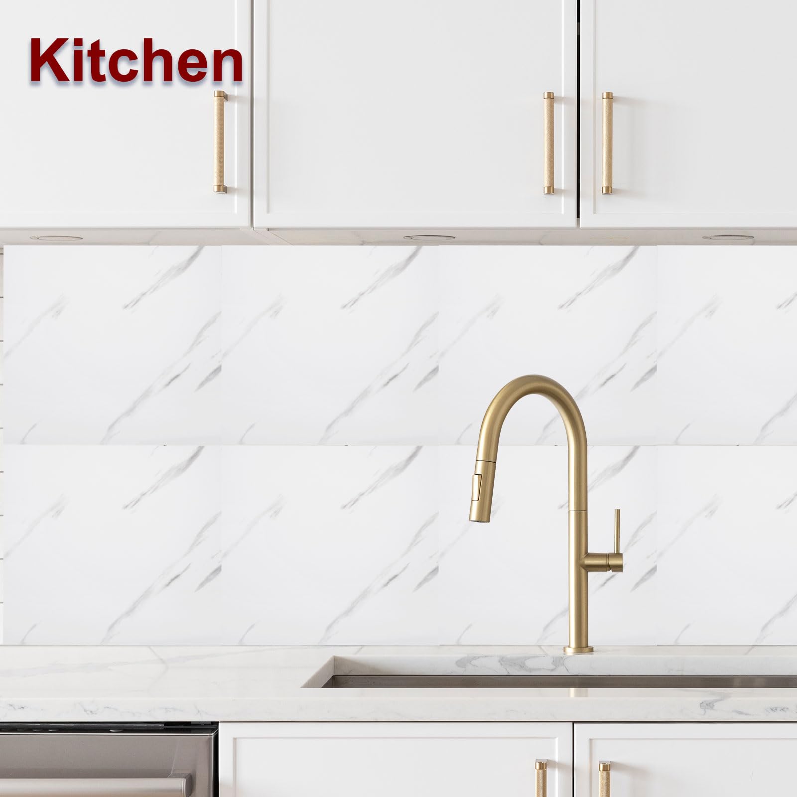 QUARKZMAN 15pz Piastrelle in Marmo Adesive, Pannello Murale Impermeabile per Retrocucina, 12"x12" Piastrelle Adesive in PVC per Doccia per Bagno, Cucina, Soggiorno, Design Bianco Elegante