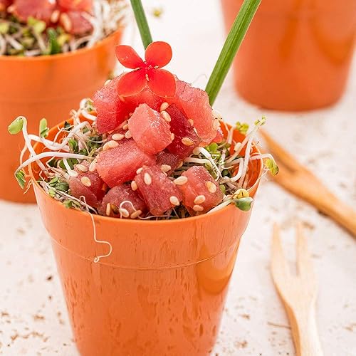 Miniatura 3 de Restaurantware Vasos de postre de 4 onzas, 100 tazas de helado, resistentes y desechables de plástico de terracota para postres en capas, uso en