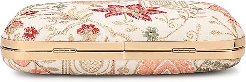 Miniatura 5 de LONGING TO BUY Embrague de caja de diseño hecho a mano - Bordado Zari para mujer