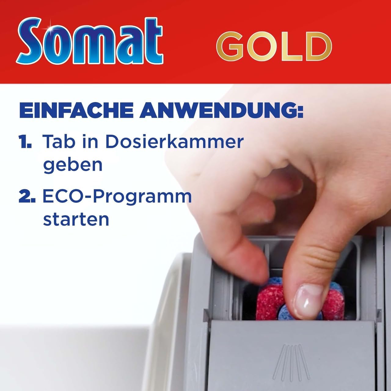 Somat Gold Lavastoviglie Tabs (176 Tabs), Lavastoviglie Tabs per stoviglie brillanti e pulite anche a basse temperature, extra forza contro i bruciati
