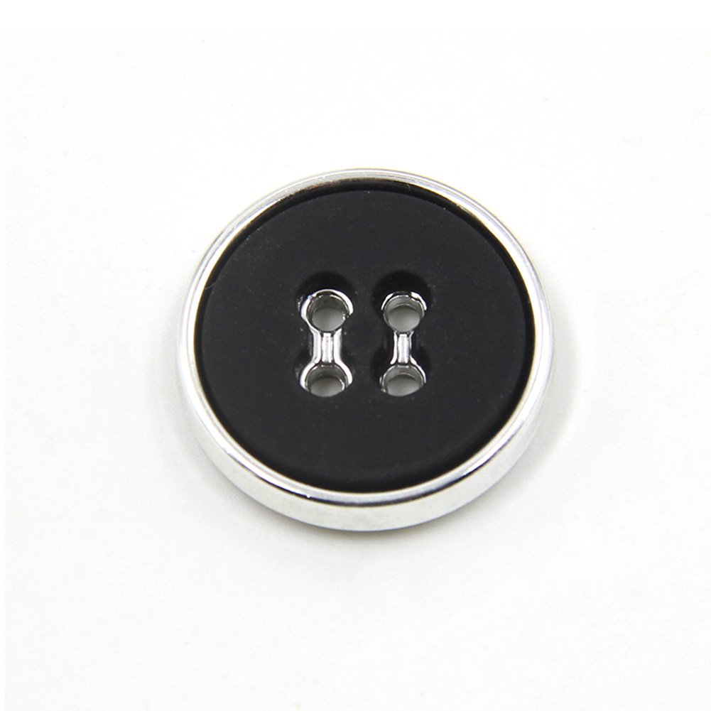 Bottoni In Resina Nera Opaca 25mm (confezione Da 10): Rotondi Con 4 Fori, Perfetti Per Cappotti, Cucito Creativo E Progetti Fai-da-te. Un Classico Che Non Passa Mai Di Moda!