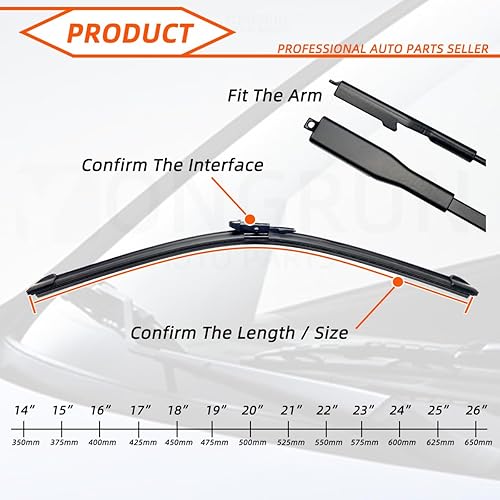 Miniatura 7 de 2 limpiaparabrisas para automóvil, 26 + 23 pulgadas, repuesto delantero y trasero para Mercedes Benz Clase A W169 Clase B W245, limpiaparabrisas de