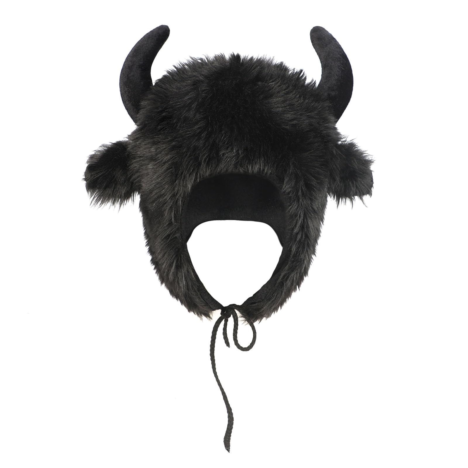 Adults Halloween Cosplay Party Headwear Ox Horn Hat Funny Halloween Costume Role Play Bull Hat, Black