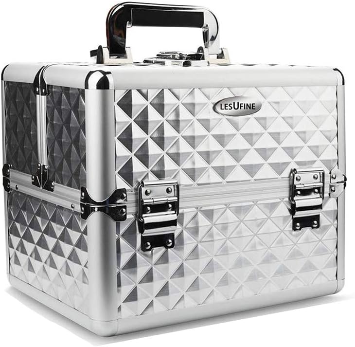 LESUFINE Makeup Train Case Professional Large Makeup Case