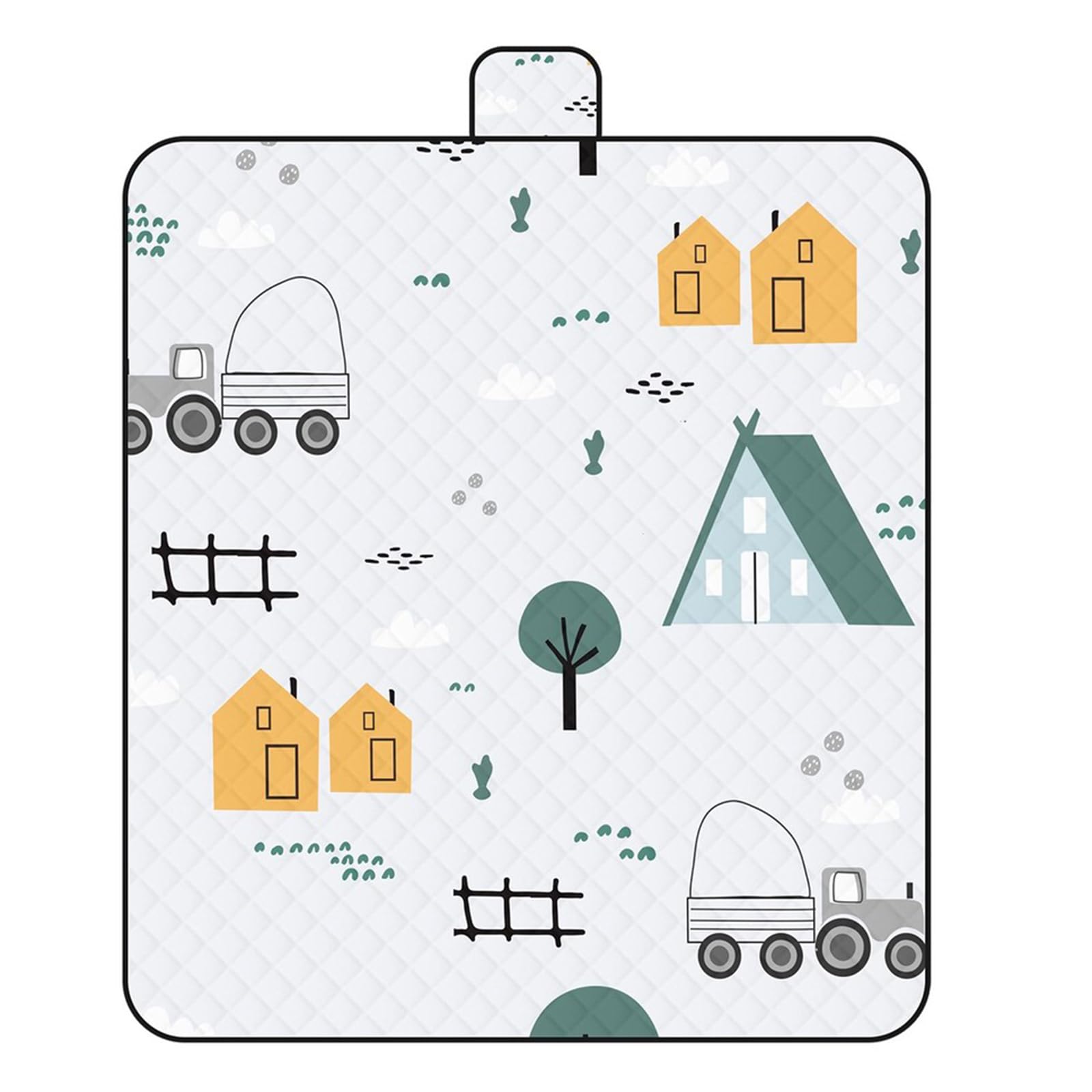 Grande couverture de pique-nique imperméable et pliable en coton pour les loisirs de plein air 200 x 150 cm/200 x 200 cm, couverture imperméable pour repas en plein air