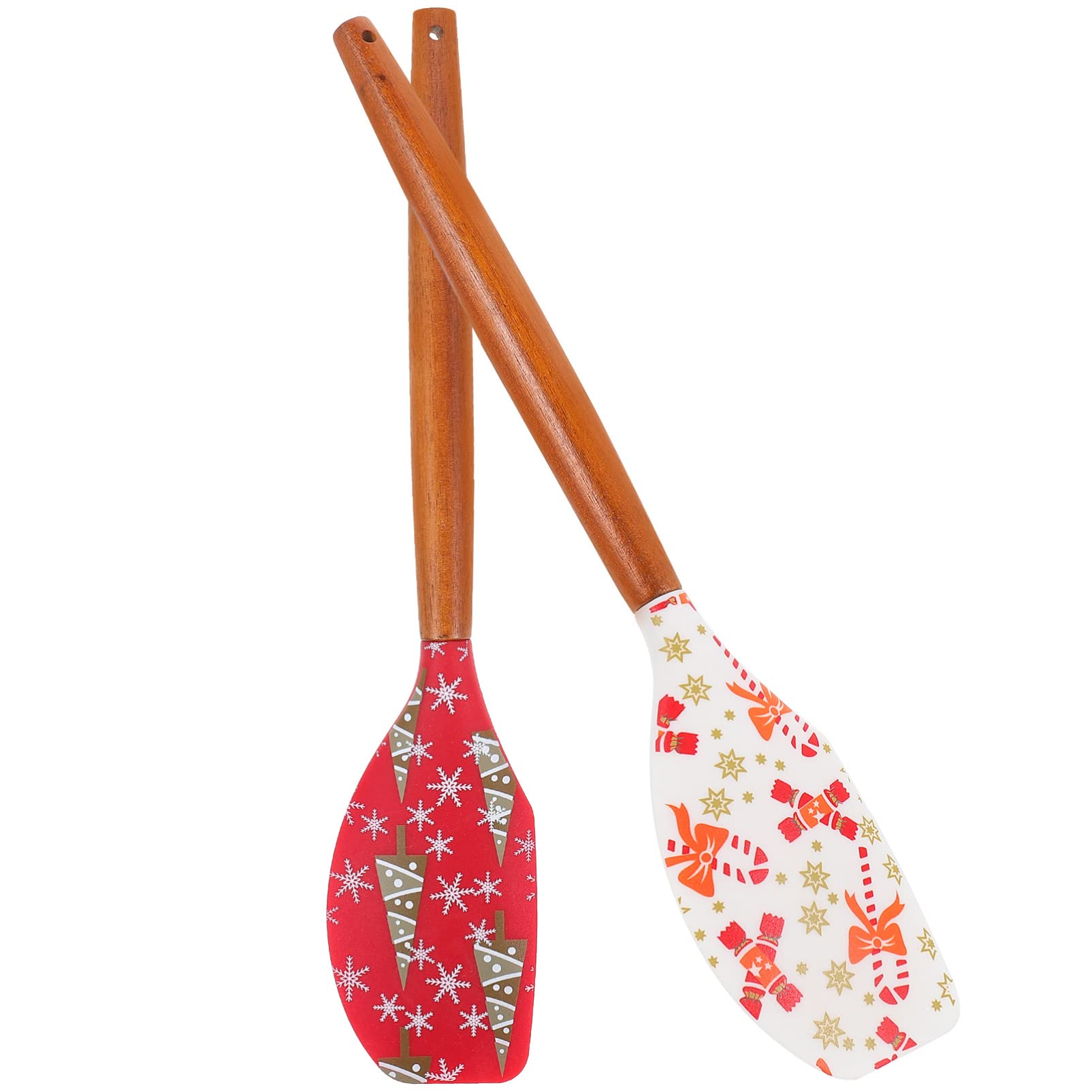 UPKOCH 2 spatole per pasta di Natale, in silicone, per torte, panna, burro, spatulas, cucina, raschietto in silicone, cucchiaio da forno, spatola in silicone, raschietto da cucina per cucinare e