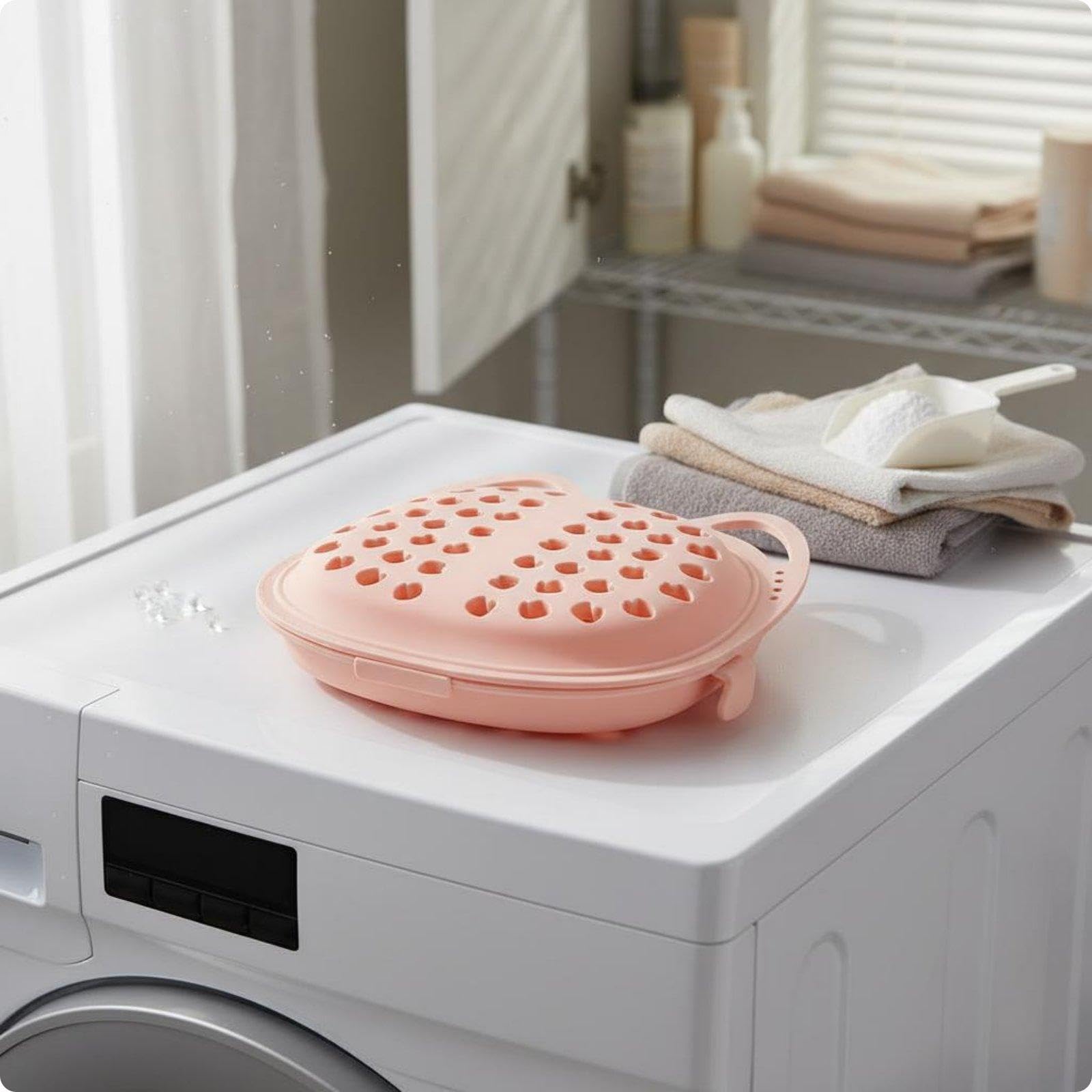 ZELPHORA Silicone Bra Washing Bag Self-Locking Zipper Anti-Deformation Bra Laundry Bag Gentle on Fabrics Cat Head Lingerie Protector Pink-image-46