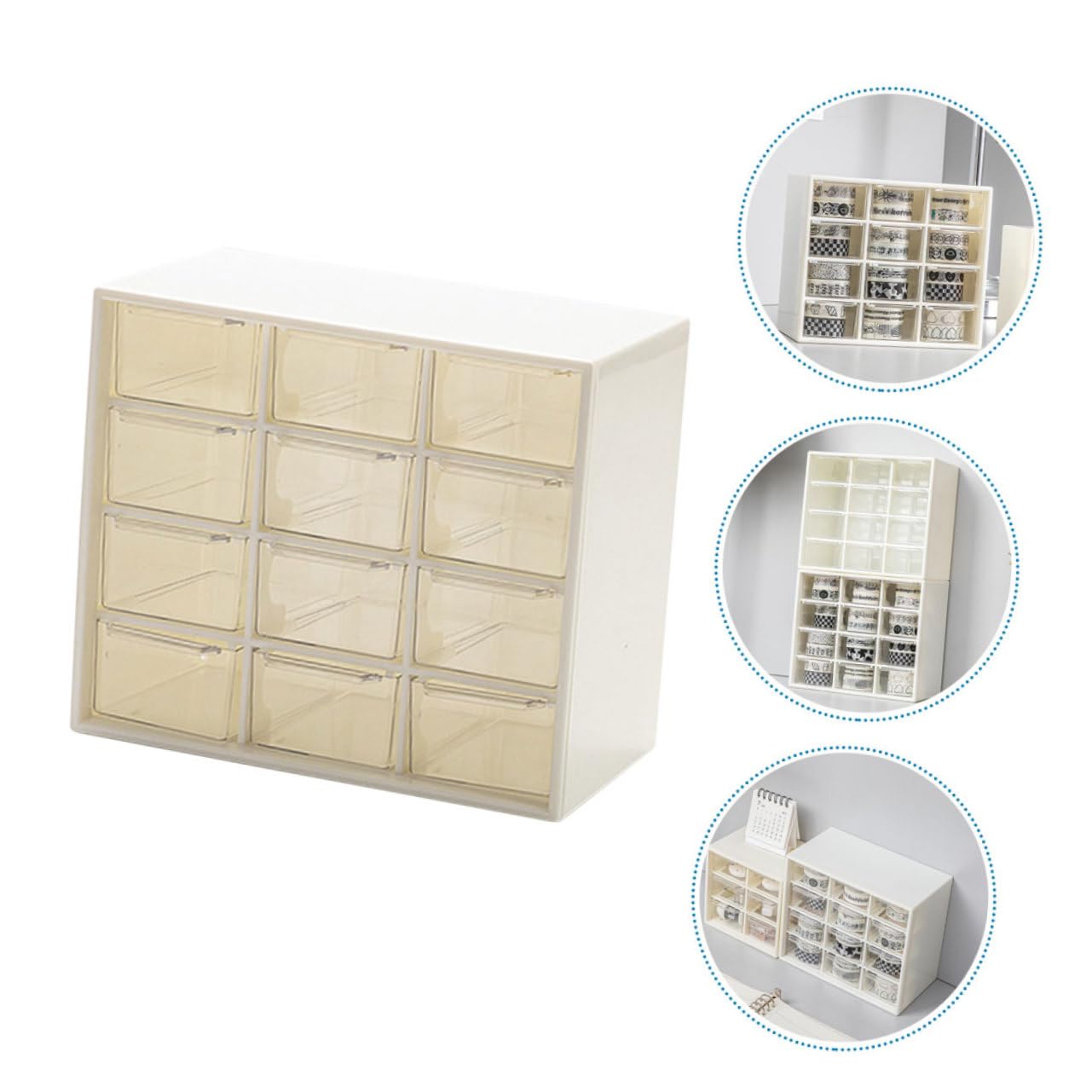 HOMSFOU Organizer per Scrivania Contenitore Portaoggetti in Plastica Organizer per Cosmetici e Cancelleria
