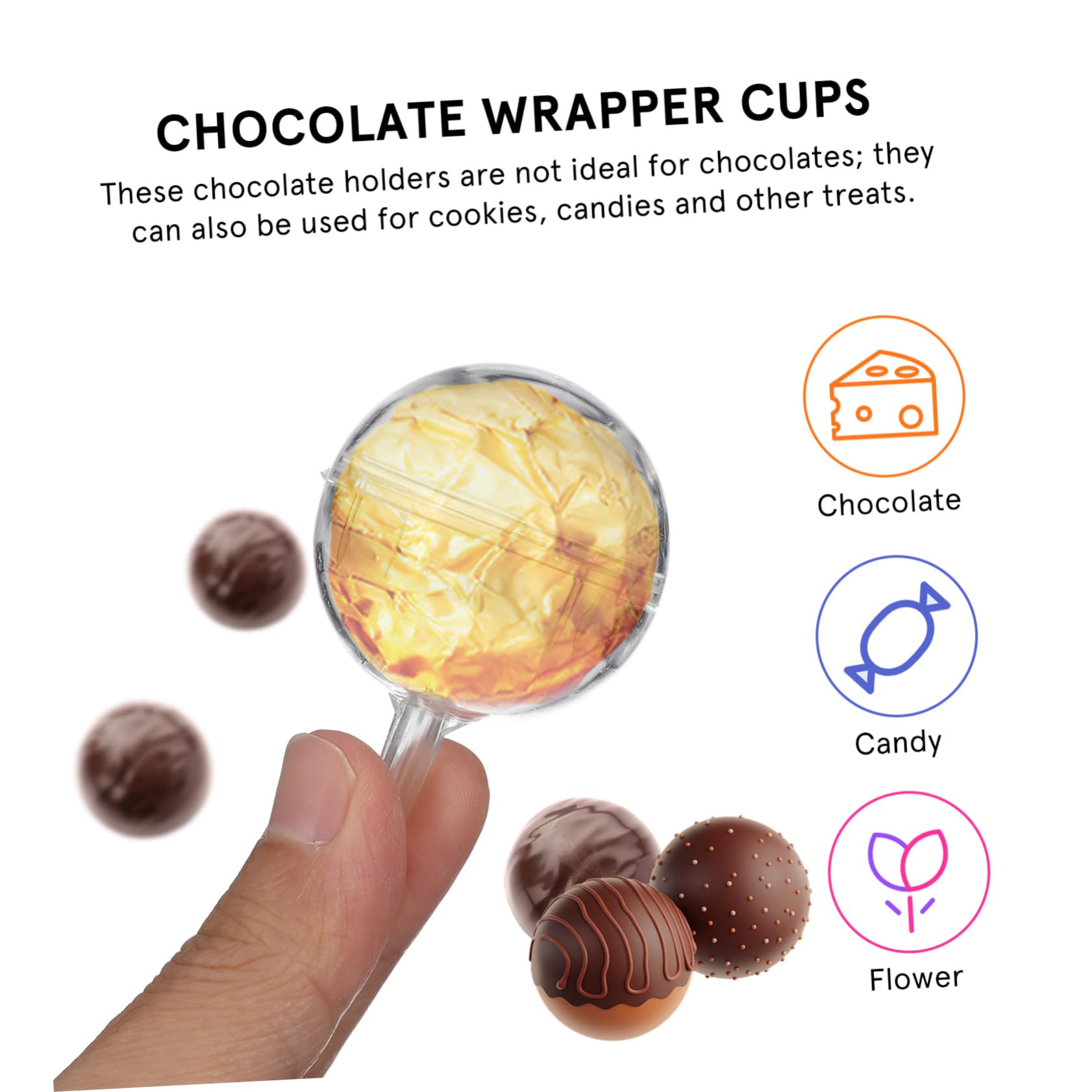 80 Pièces de Supports Transparents en Acrylique pour Bouquet de Bonbons, Design Créatif et Unique, Saint-Valentin et Anniversaires