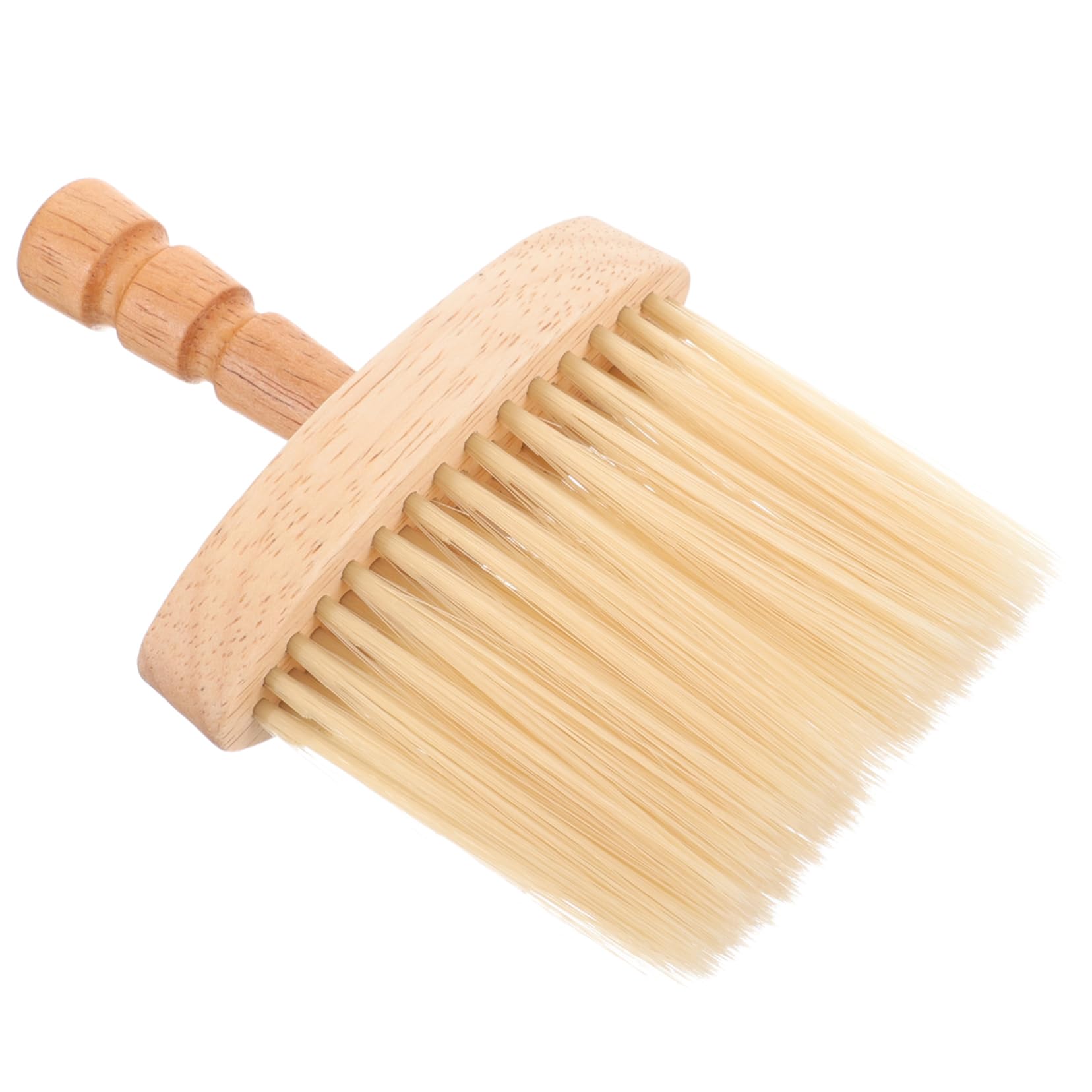 Mikinona Hair Cutting Tool Barber Brush Wooden Handle Neck Duster Shredded Bristle