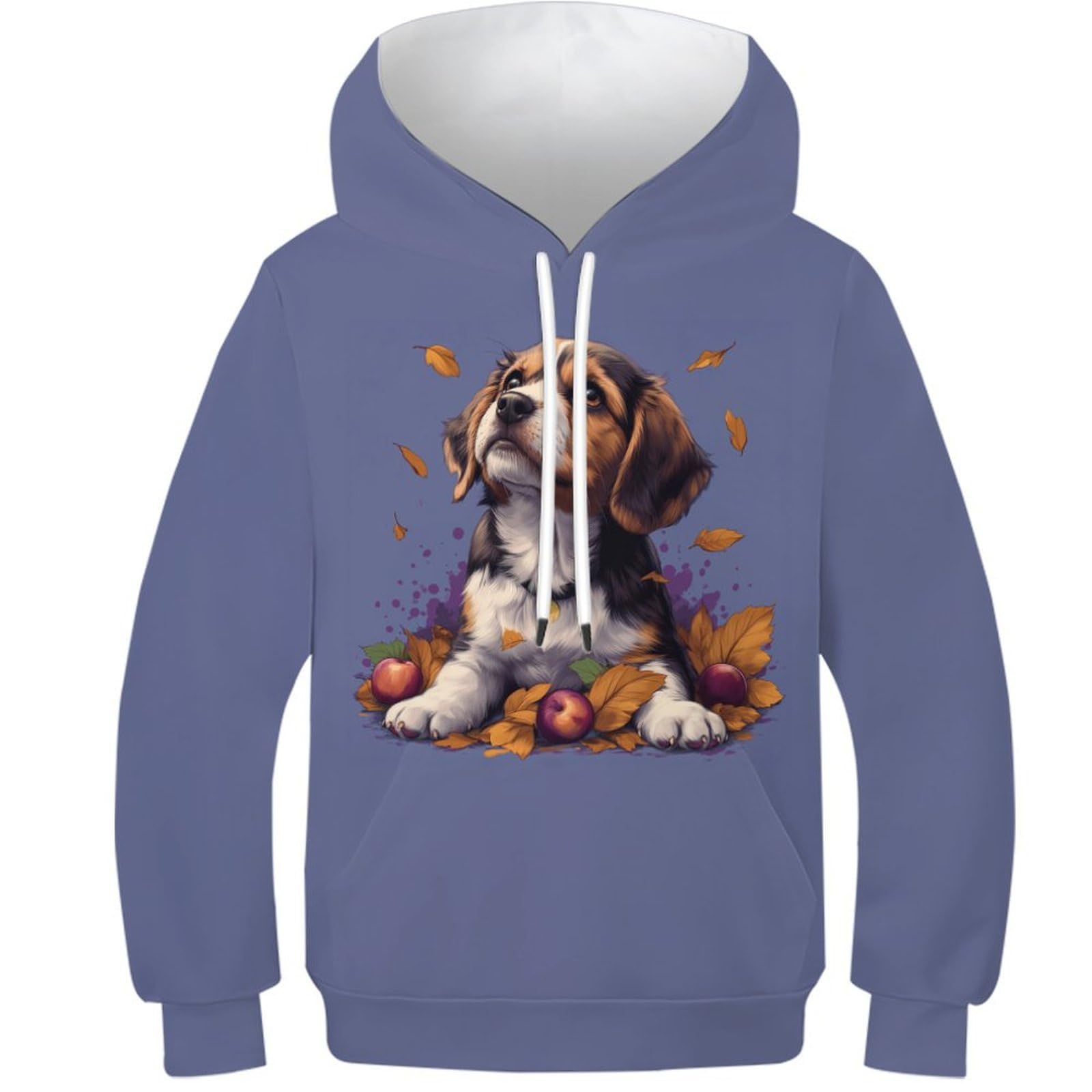 HLXZMCVBT Cartoon Dog Boys Girls Hoodies 3D Printed Sweatshirt Long Sleeve Pullover Sweatshirts Long Sleeve Hooded with Pocket for 8-10Y