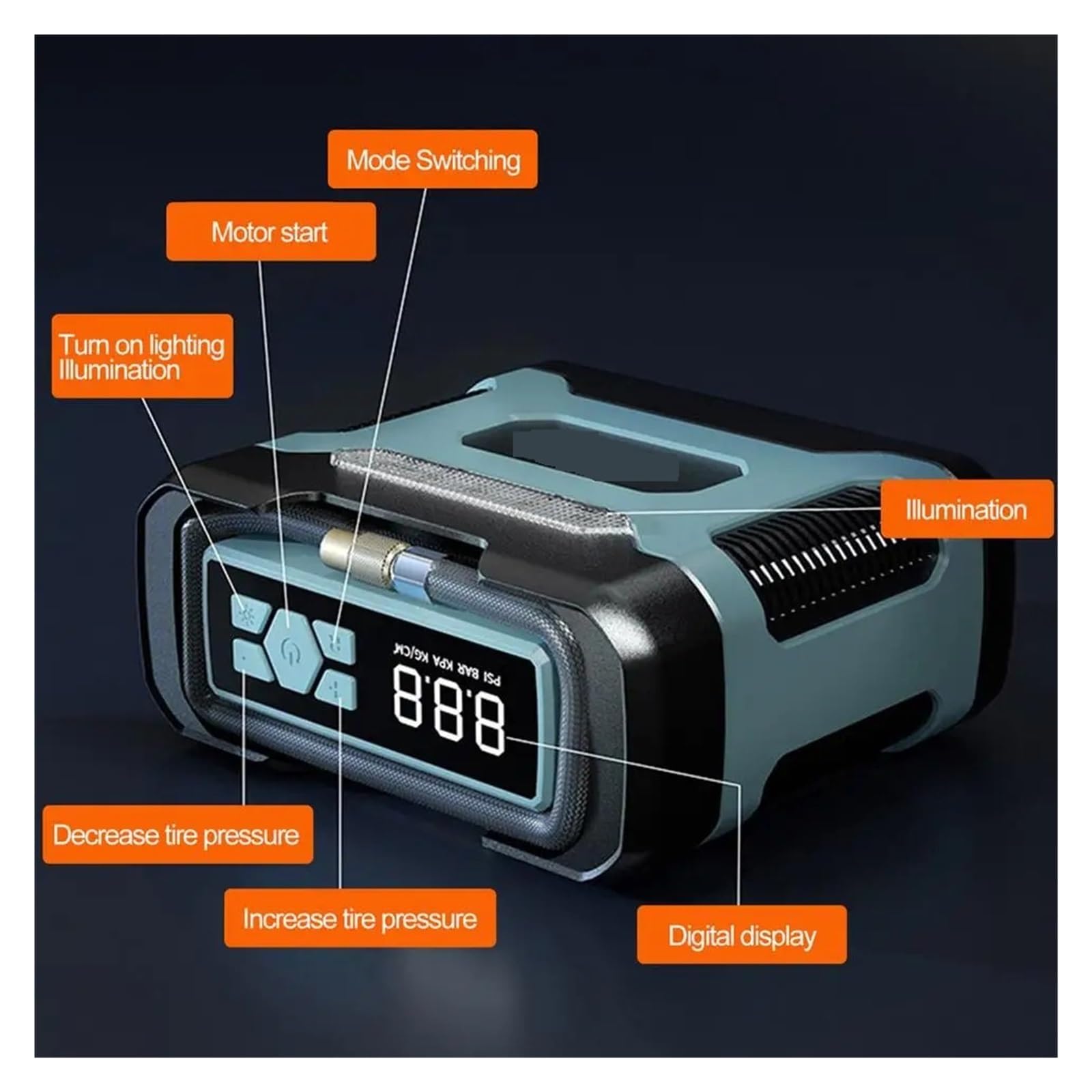 12V Inflator Do Opon Sprężarka Powietrza Akumulatorowa Elektryczna Pompka Rowerów Samochodowych Motocykle Pompa Piłek Zasilanie Pompy Napełniania Powietrzem Natychmiastowa Inflacja