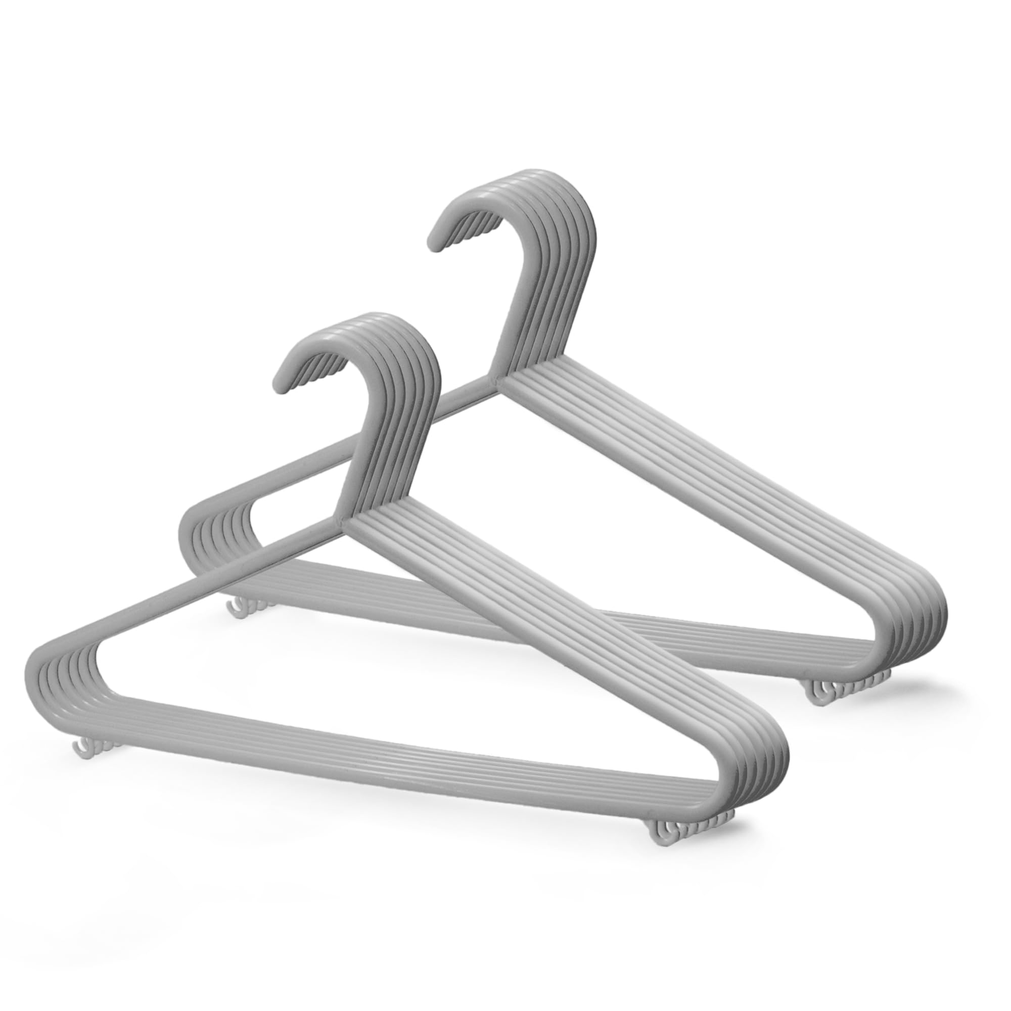 KEPLIN Adult Plastic Coat Hangers - Strong Clothes Hangers for Clothes Rail & Closet, Clothing Hanger with Suit Pants Trouser Bar and Clips, Space Saving