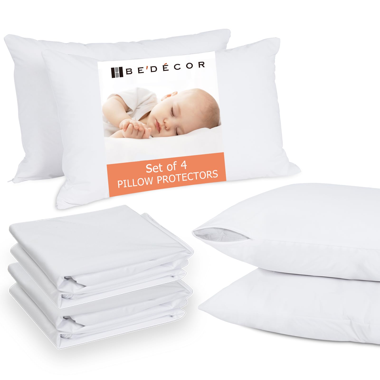 Bedecor Queen Pillow Protector 4 Pack