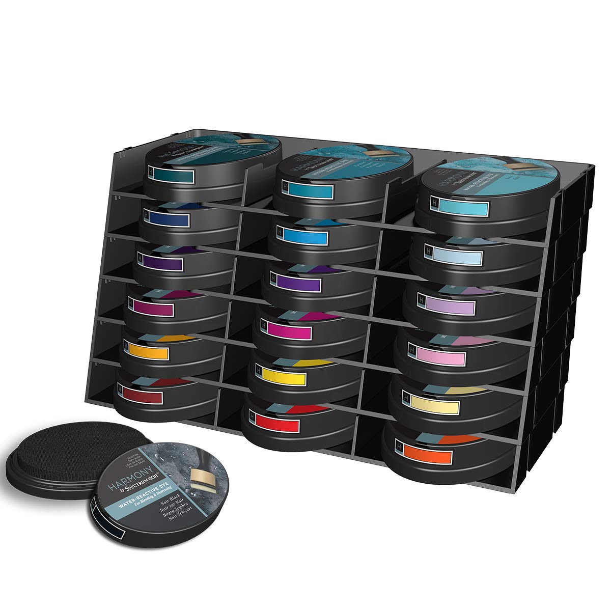 Spectrum Noir6PC Universal Ink Pad Storage Unit Tray Stackable and Customisable Holder & Organiser, Black Pack of 6