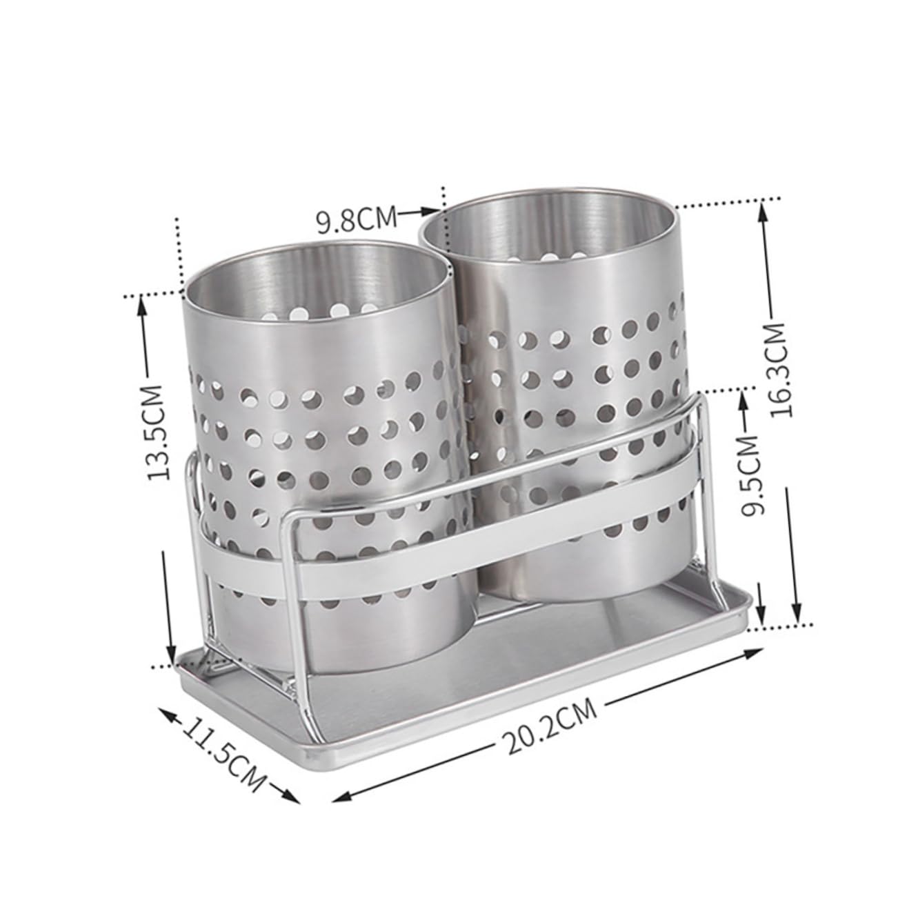 HEMOTON Couverts De Table 1 Jeu Porte- en Acier Inoxydable Support De Vidange De Porte-ustensiles en Acier Inoxydable Porte-ustensiles De Cuisine Porte-Outil Jumelles Panier à Couverts