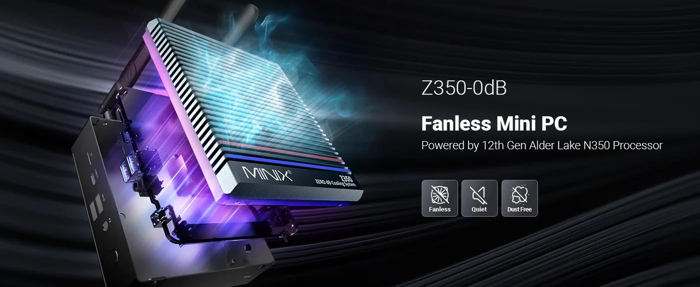 MiniX NEO Z350-0dB Fanless Mini-PC Intel Core i3-N350 16 GB RAM 512 GB SSD Windows 11 Pro