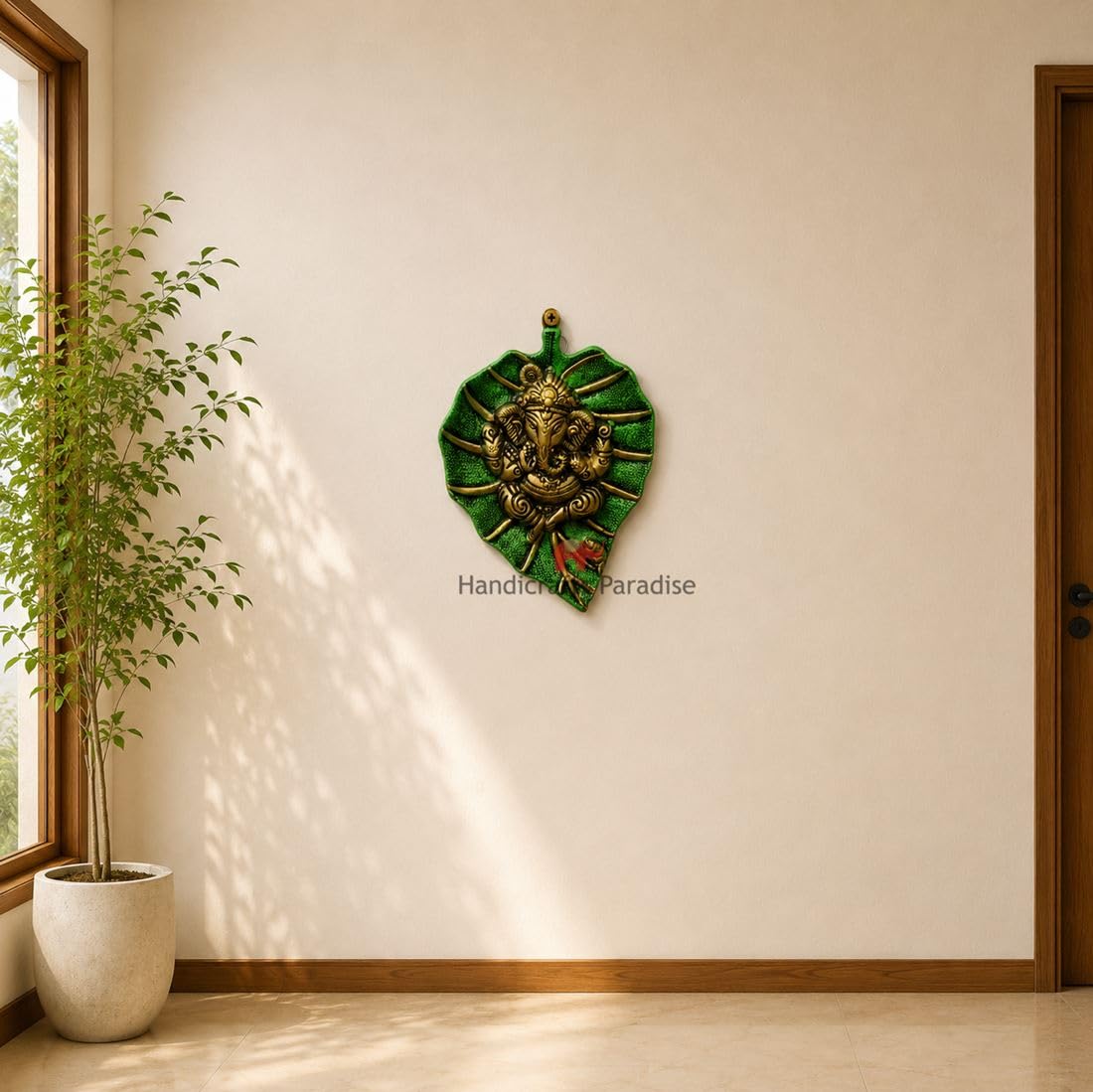 Lord Ganesha Wall Hanging - Metal Leaf Décor -7 Lord Ganesha Wall Hanging - Metal Leaf Décor -7