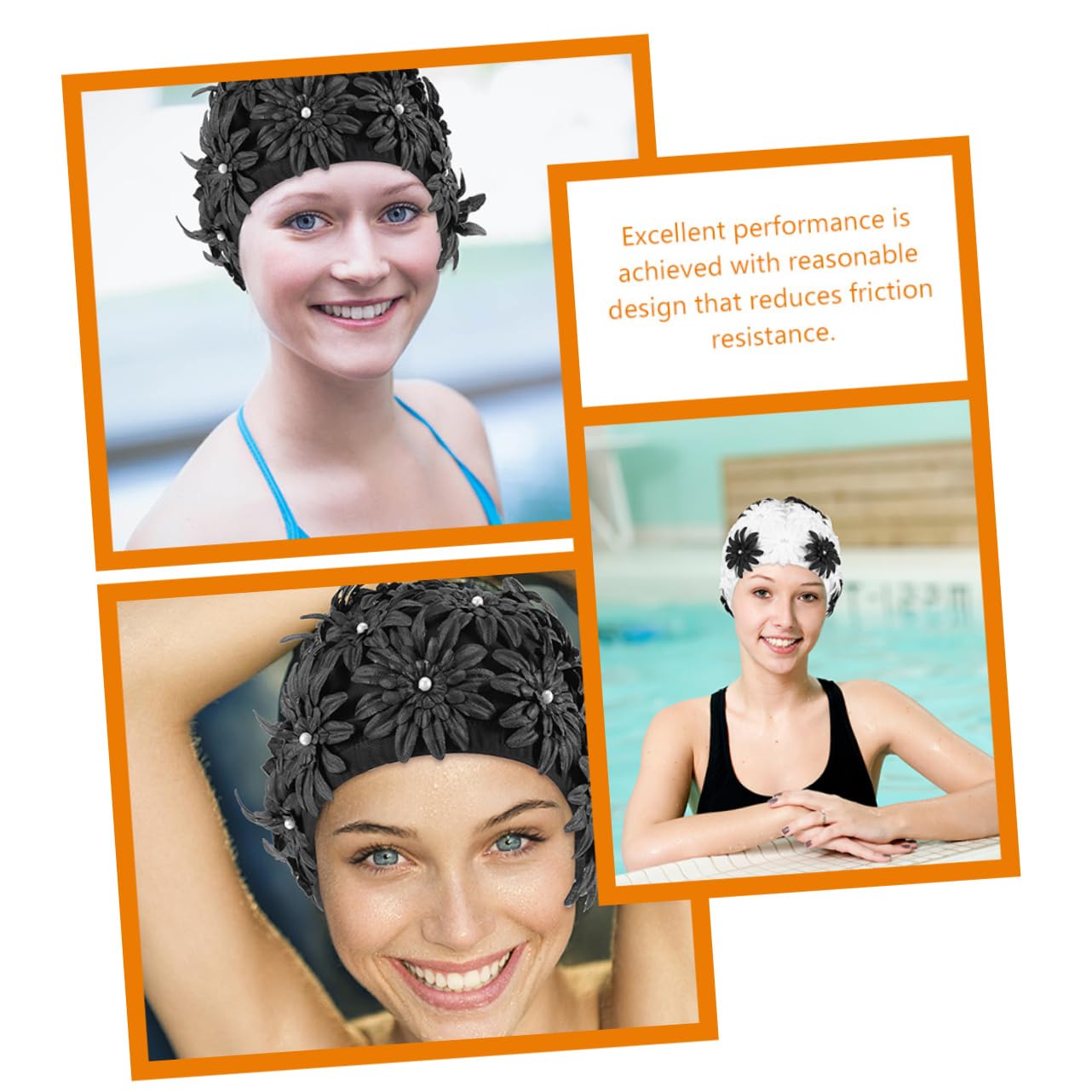 TOYANDONA Tapa De Natación De Flores Impermeable Tela Neopreno Gorro De Natación Mujer Gorras De Natación Adulto Proteccion Nadar Material Sombreros De Natación Brocado