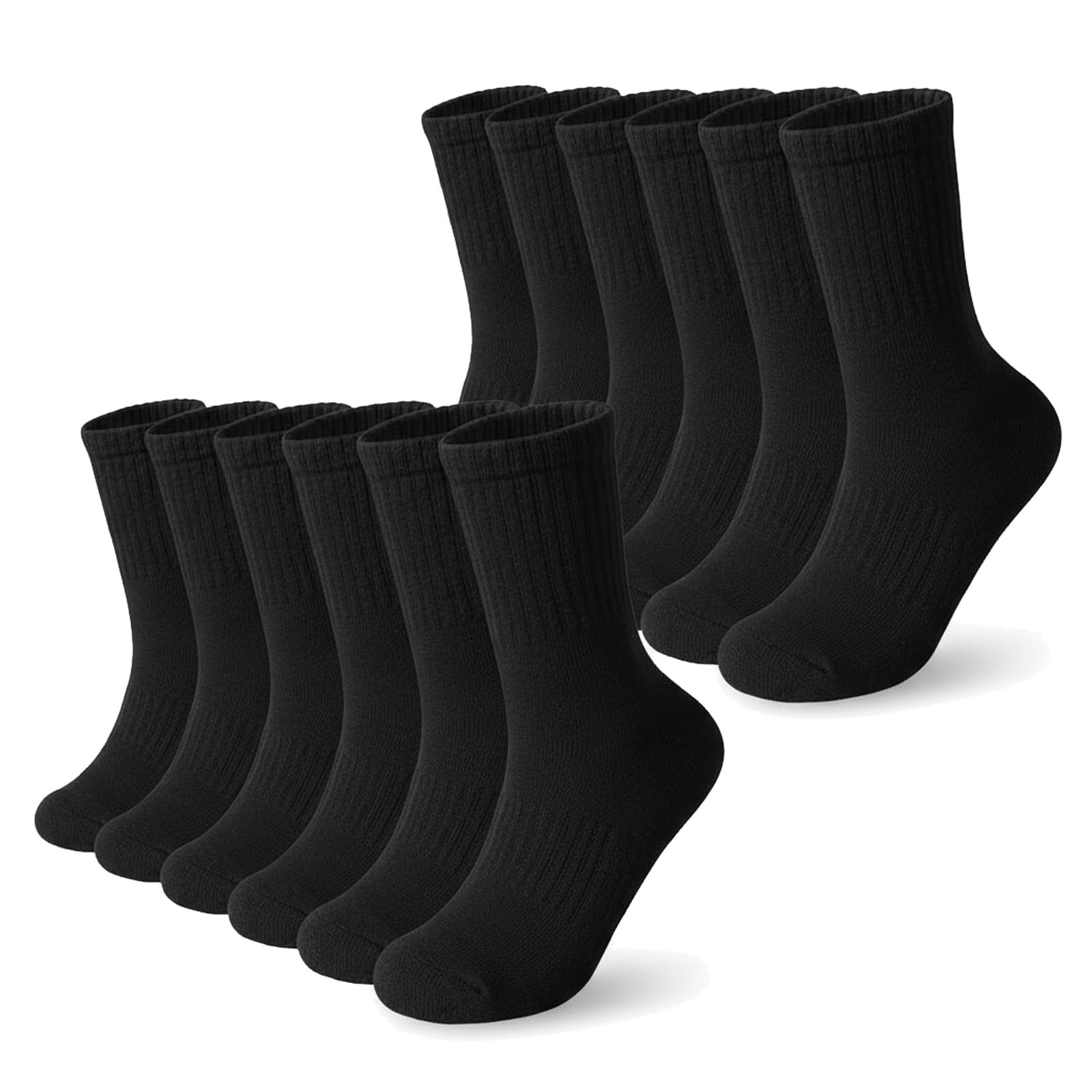 YSUY 6-Pack Ladies Ankle Socks for Sports & Leisure, Ladies Socks, Breathable Black Cotton Liners Multipack for Women's Size 4-7, Slouch and Athletic Style for Girls & Women (6 Pack-Black)