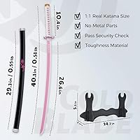 Vista 78 de Cold Blade Demon Katana - Réplica de anime de 41 pulgadas con cinturón y soporte, espada duradera perfecta para cosplay, espada Nichirin con diseño