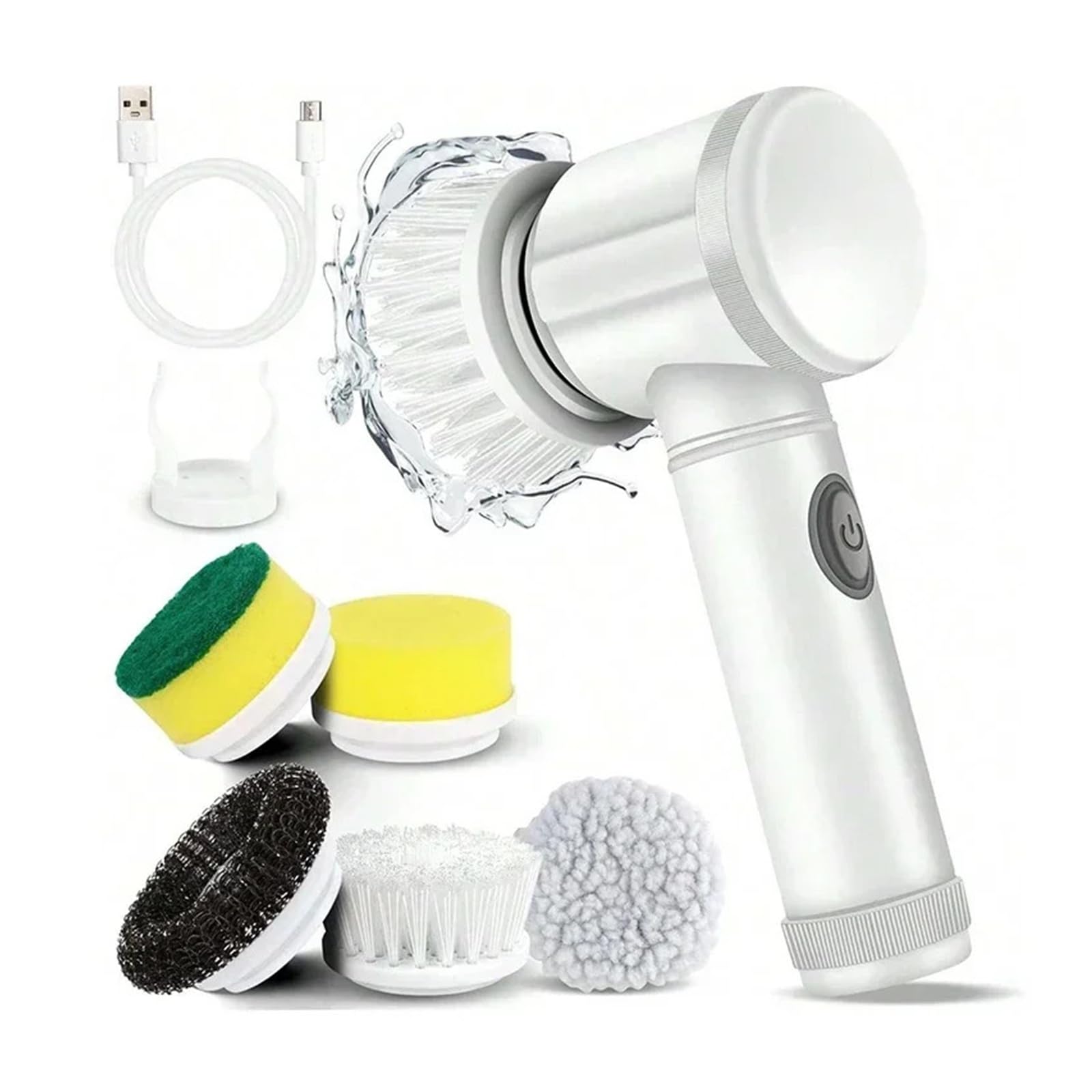 Electric Spin Scrubber Bathroom Cleaning Brush Power Scrubber with 5 Replaceable Brush Heads 5 in 1 Electric Cleaning