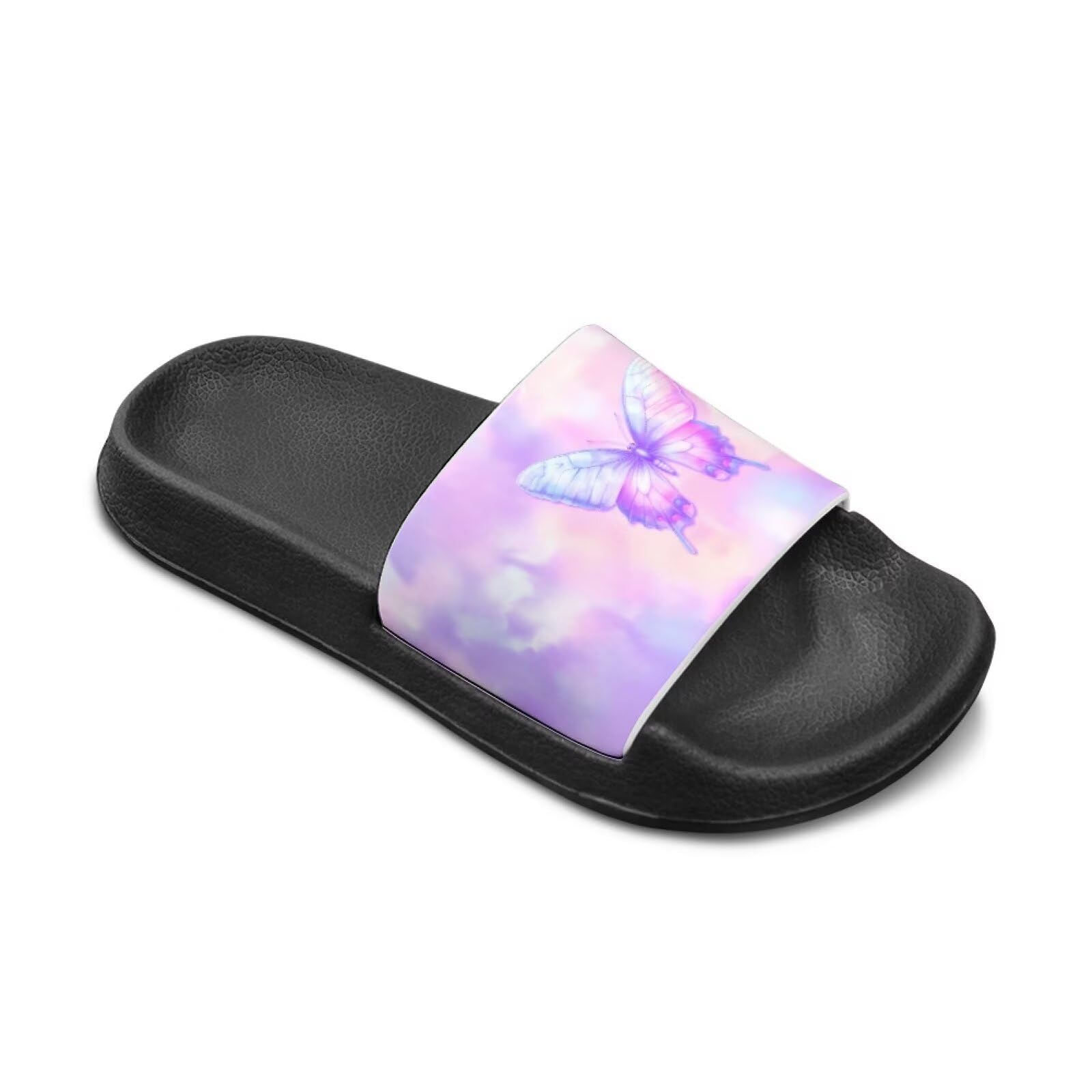 Fuxowvby Kids EVA Water Shoes with Tie-Dye Butterfly Prints - Lightweight Non-Slip Slides for Beach Pool & Outdoor Activities US Size 2