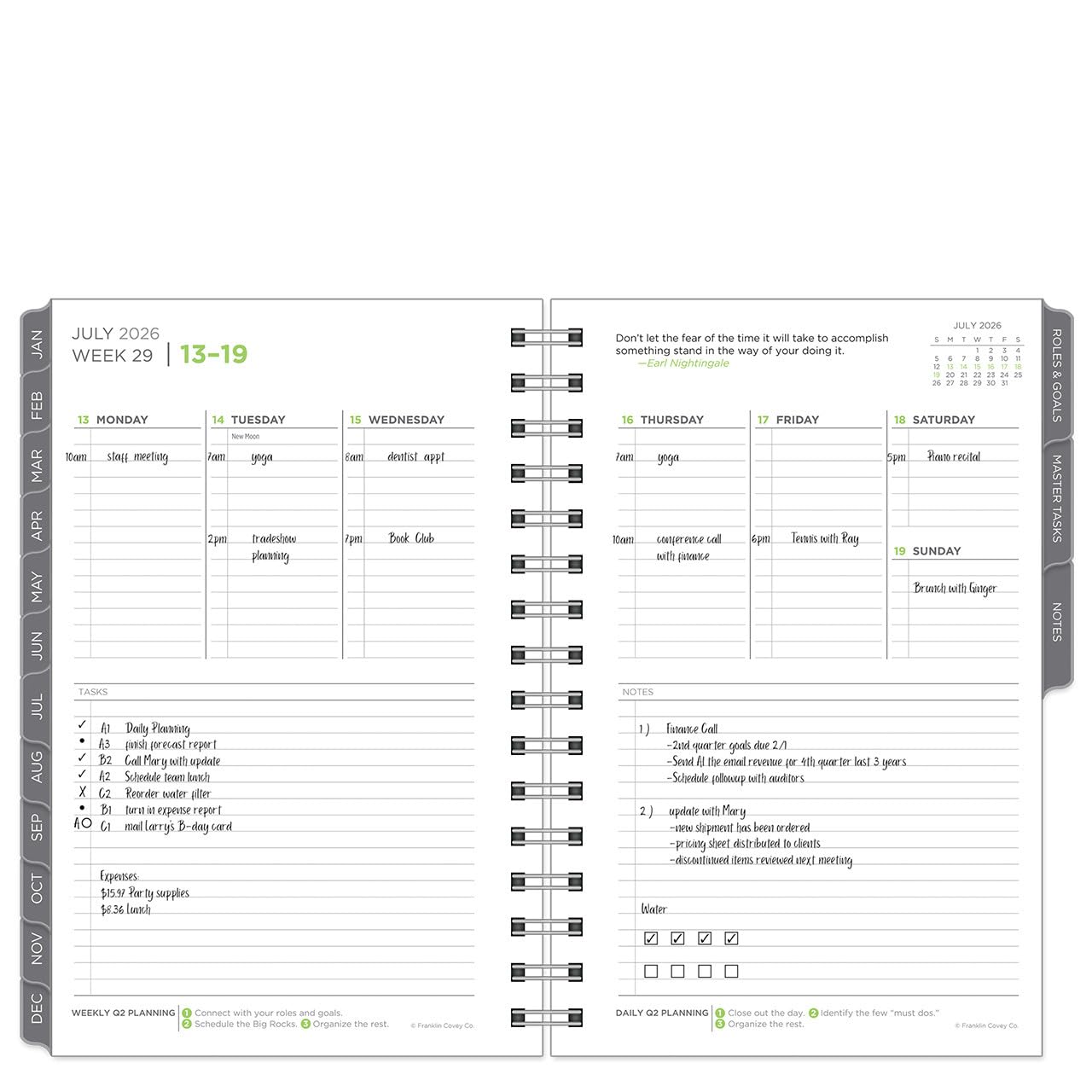 FranklinCovey - Agenda settimanale a spirale con 5 scelte (luglio 2026 - giugno 2027, classico)