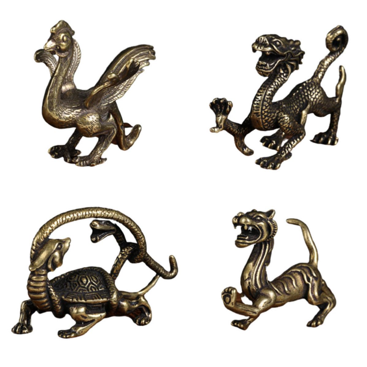 Ornement Divin Dragon Azur : statuette Feng Shui en cuivre véritable