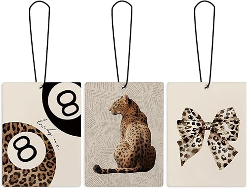 Miniatura 9 de Lindo ambientador de coche Preppy con lazo de cereza, moderno ambientador colgante para auto 3 piezas, ambientador Preppy con lazo negro para negro