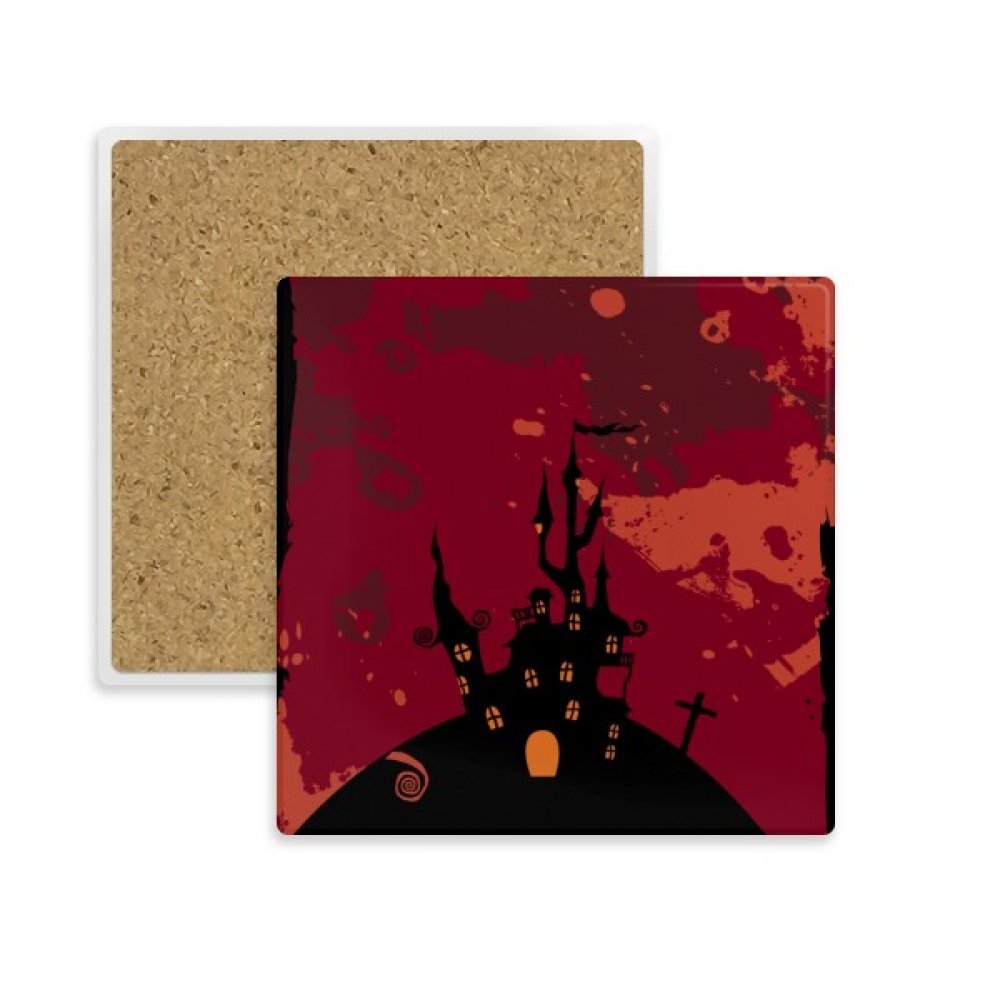 Tasse place coaster citrouille d'halloween en pierre absorbante multicolor